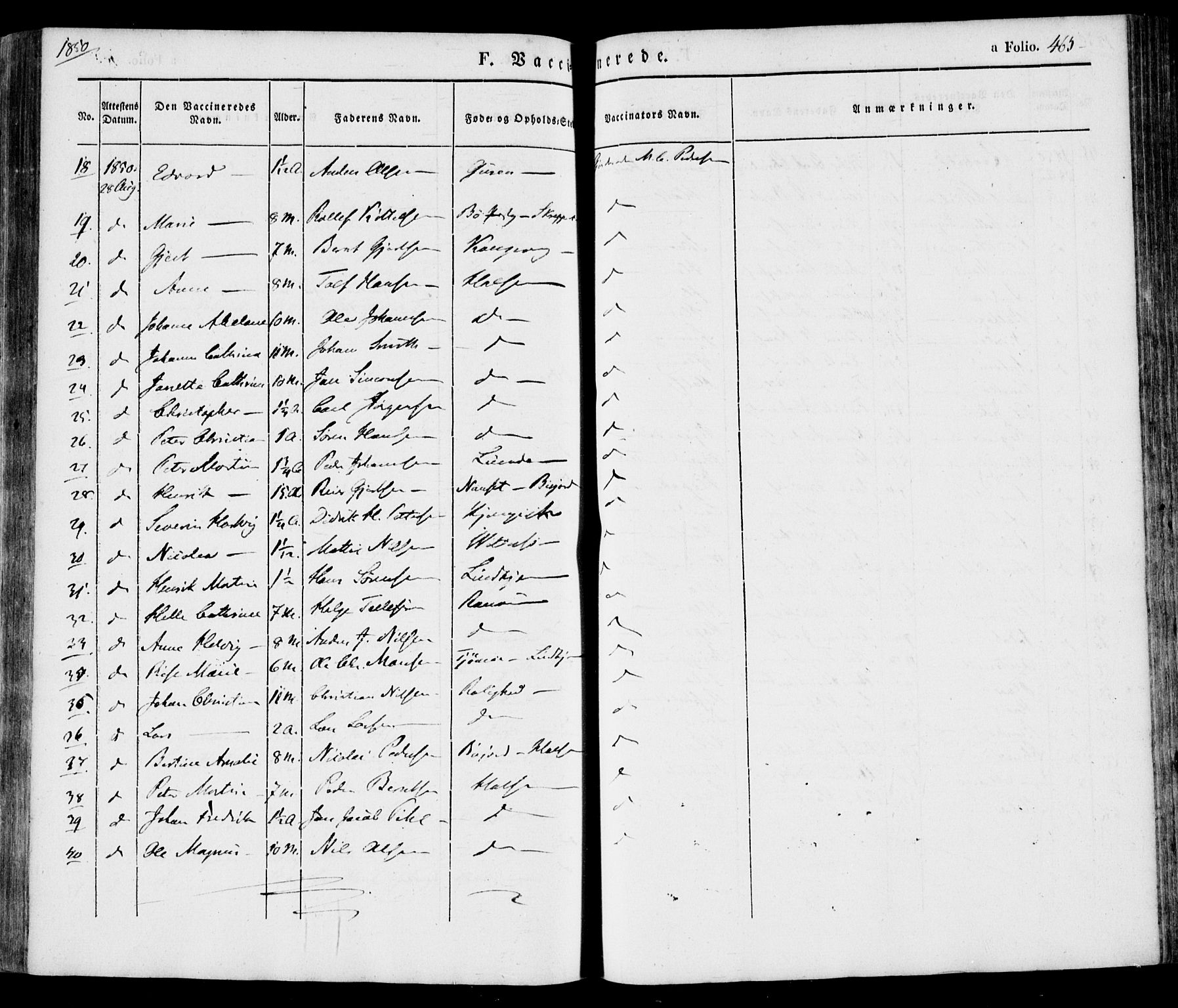 Tjølling kirkebøker, AV/SAKO-A-60/F/Fa/L0006: Parish register (official) no. 6, 1835-1859, p. 465