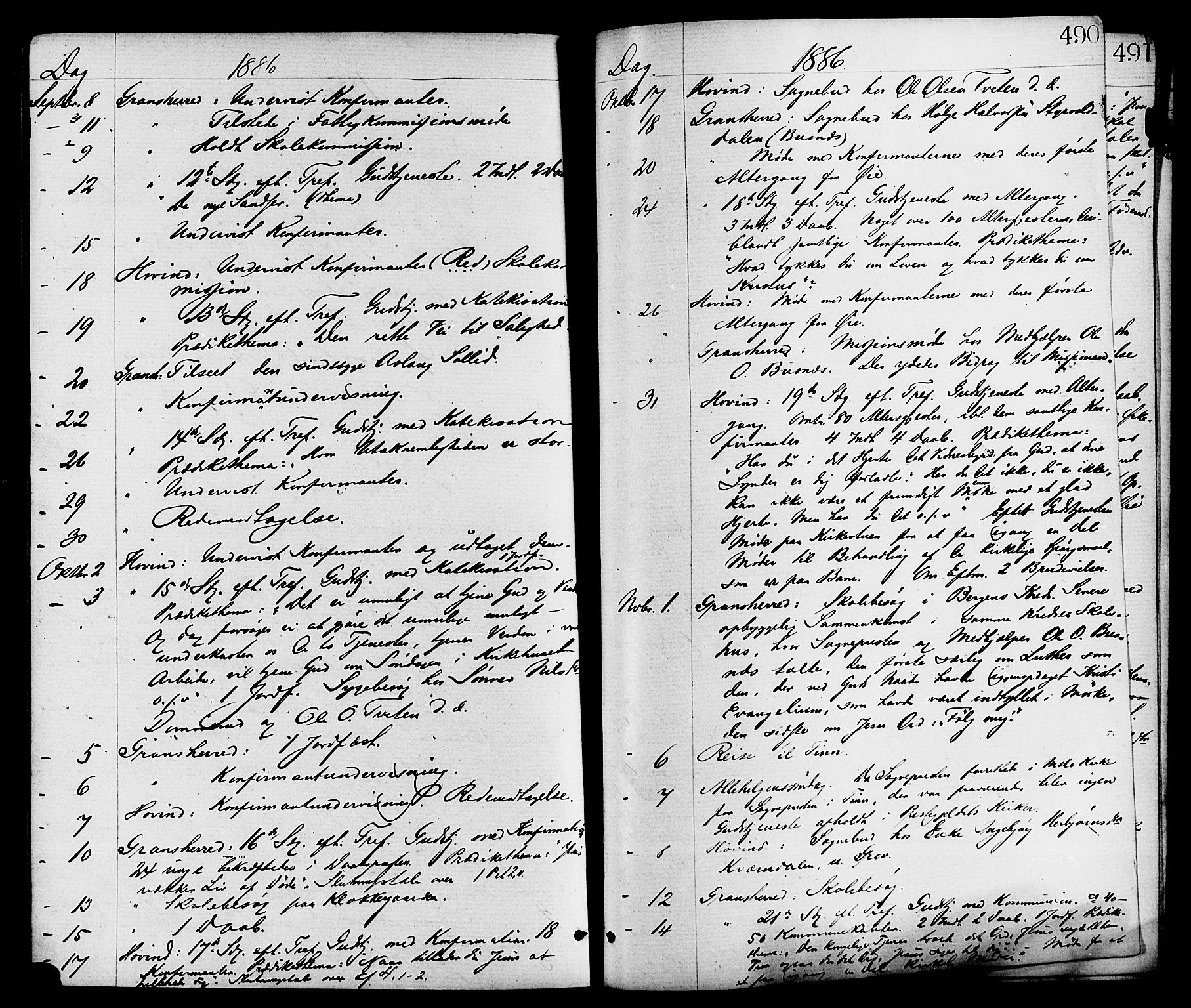 Gransherad kirkebøker, AV/SAKO-A-267/F/Fa/L0004: Parish register (official) no. I 4, 1871-1886, p. 490