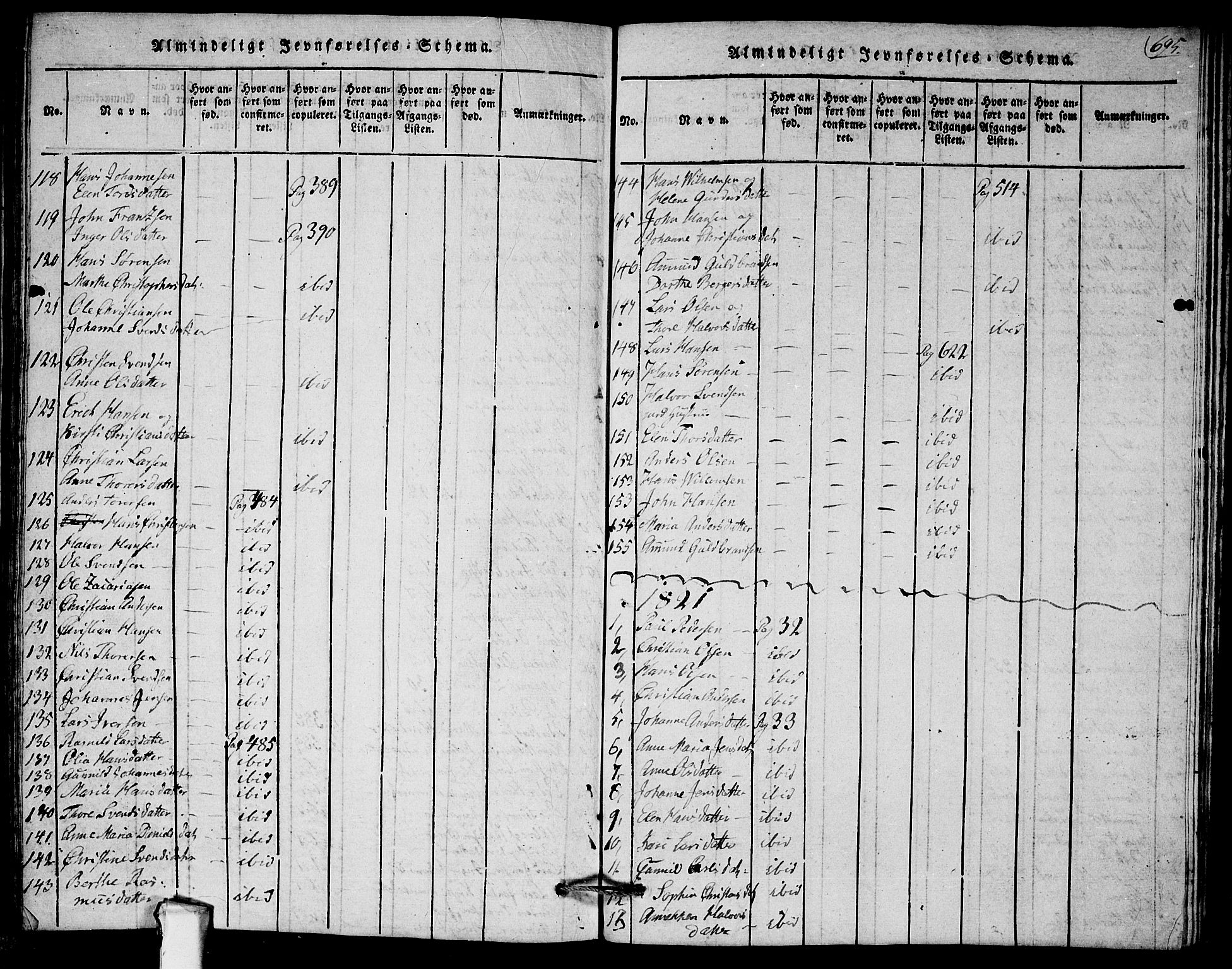 Askim prestekontor Kirkebøker, AV/SAO-A-10900/G/Ga/L0001: Parish register (copy) no. 1, 1817-1846, p. 694-695