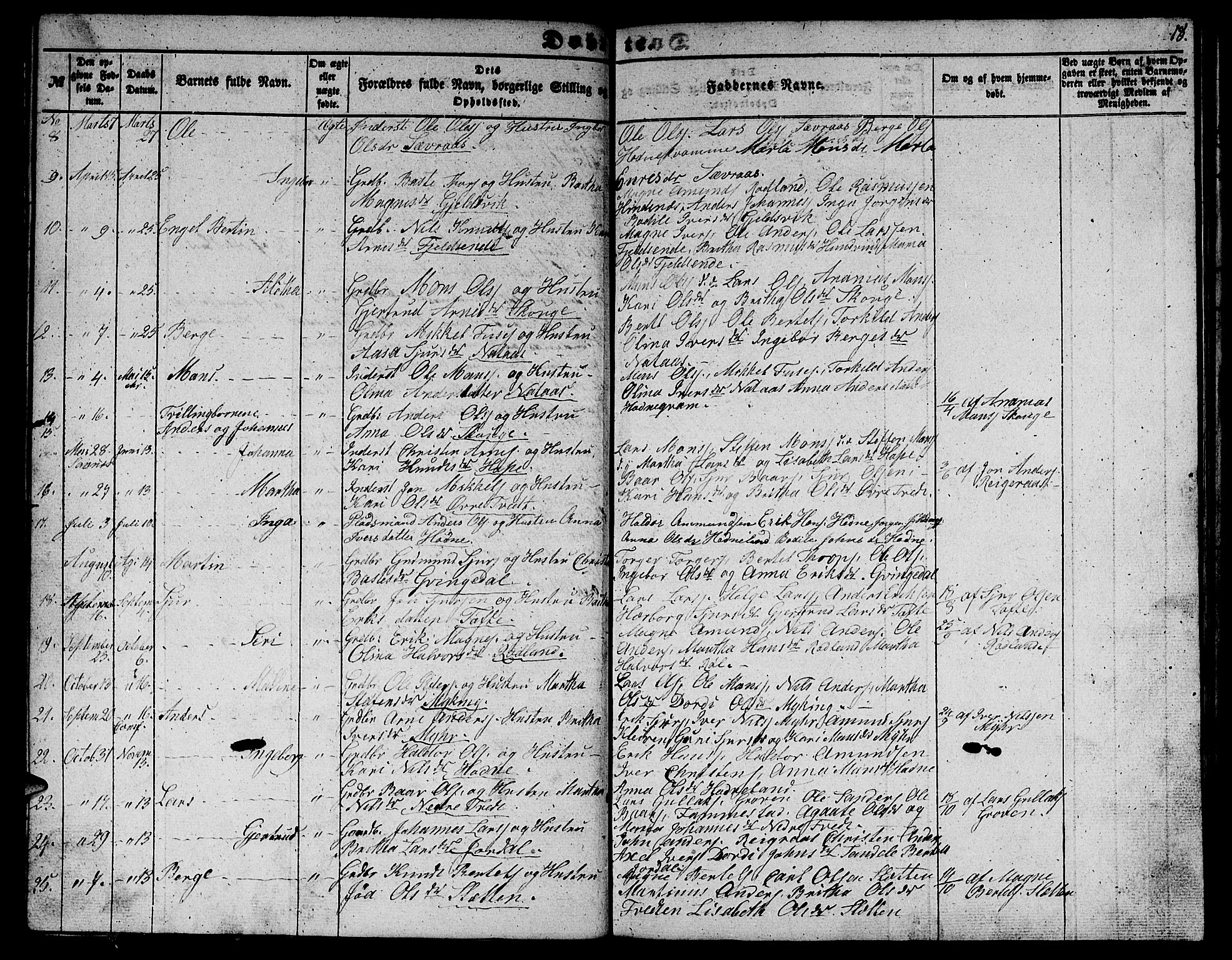 Lindås Sokneprestembete, SAB/A-76701/H/Hab: Parish register (copy) no. E 1, 1852-1867, p. 18