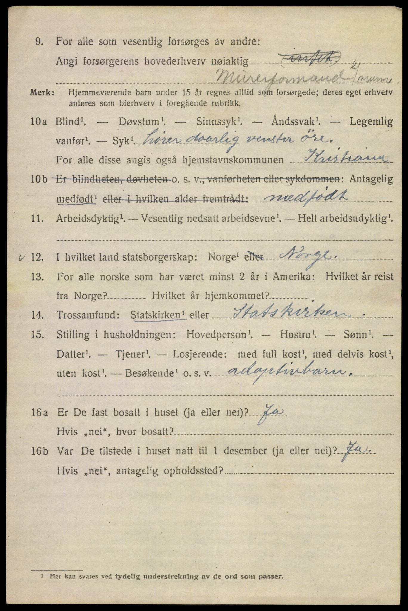 SAO, 1920 census for Kristiania, 1920, p. 461864