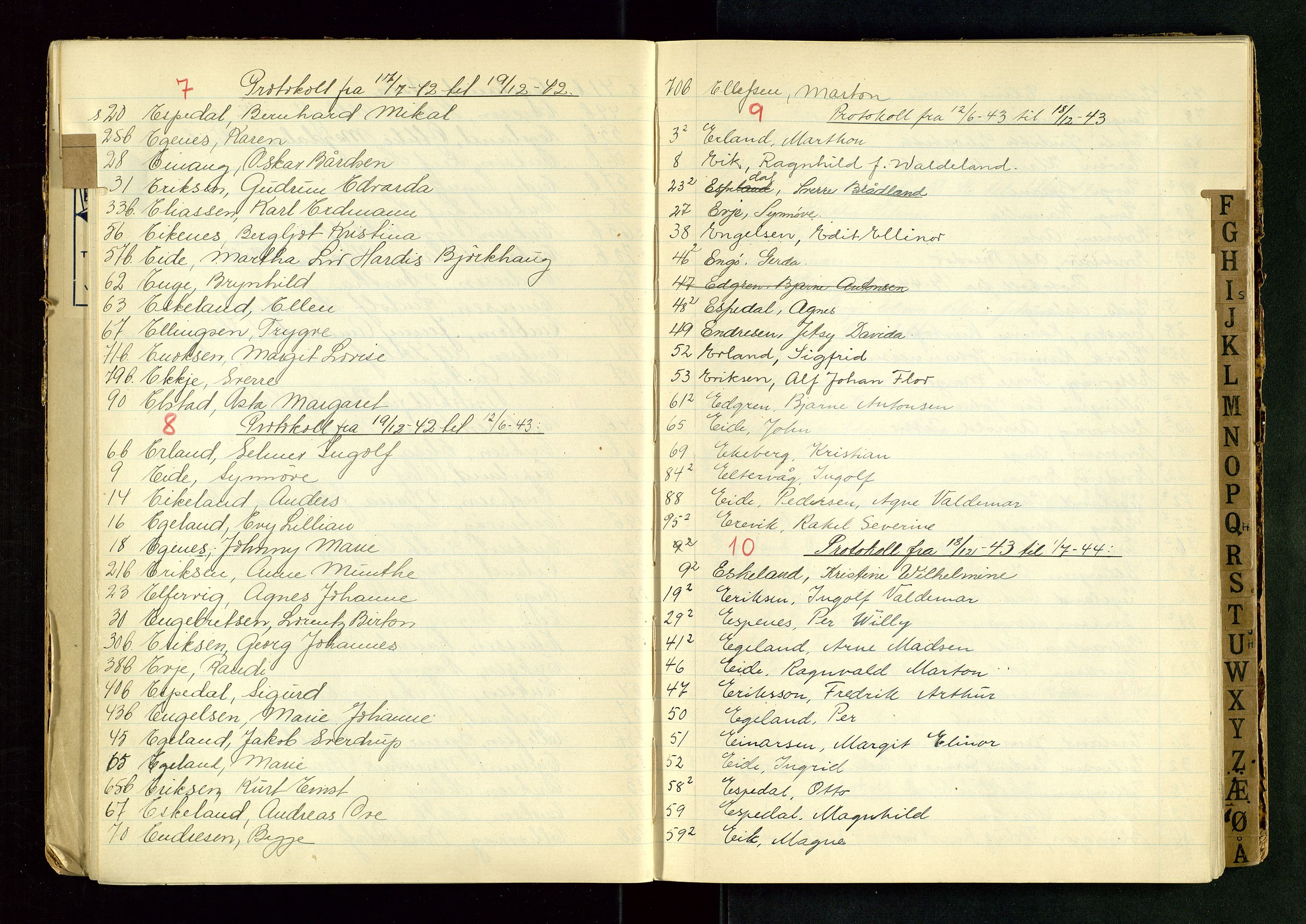 Stavanger byrett, AV/SAST-A-100455/001/6/62/62A/L0002: Vigselsregister, 1940-1950