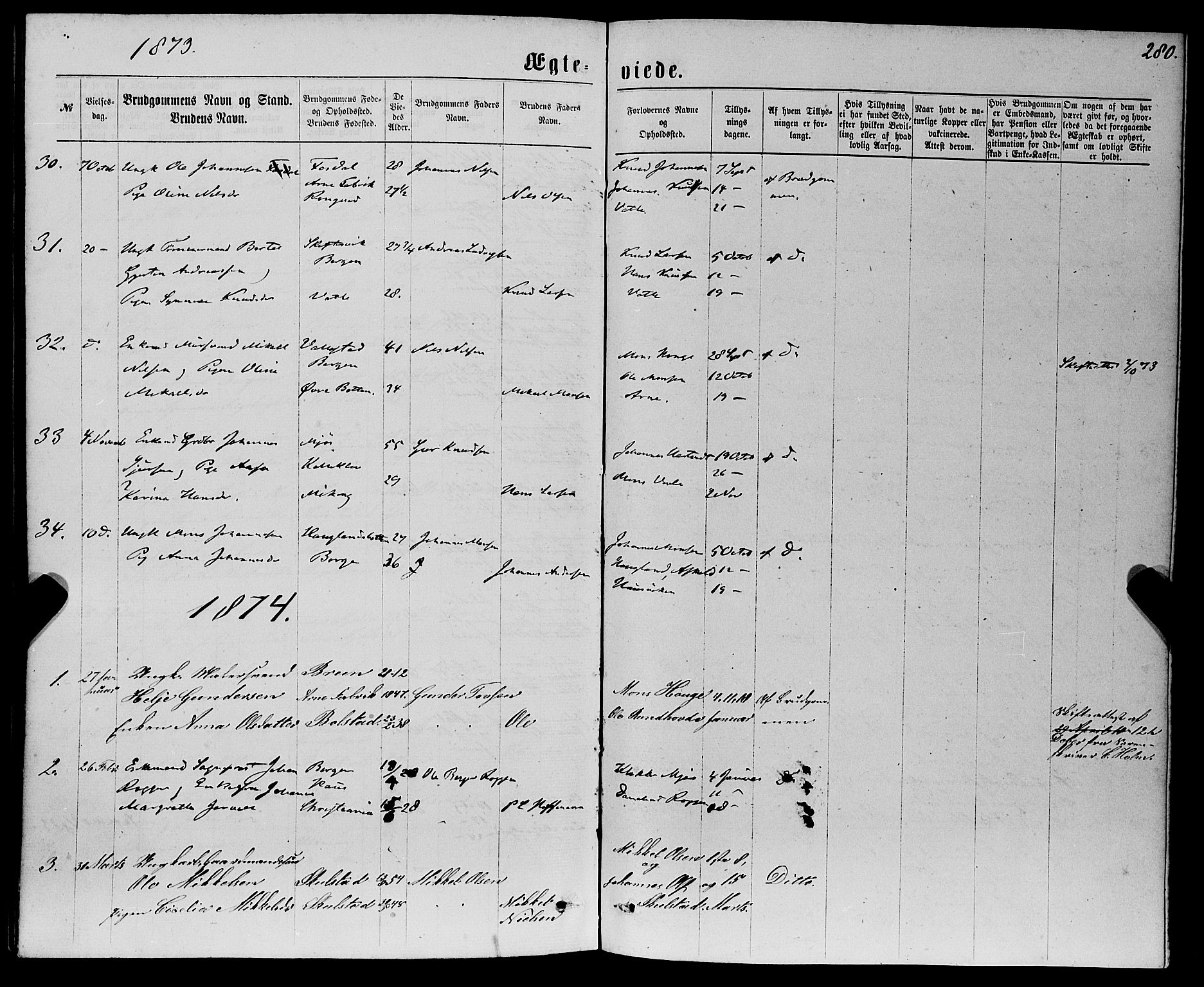 Haus sokneprestembete, SAB/A-75601/H/Haa: Parish register (official) no. A 18, 1871-1877, p. 280