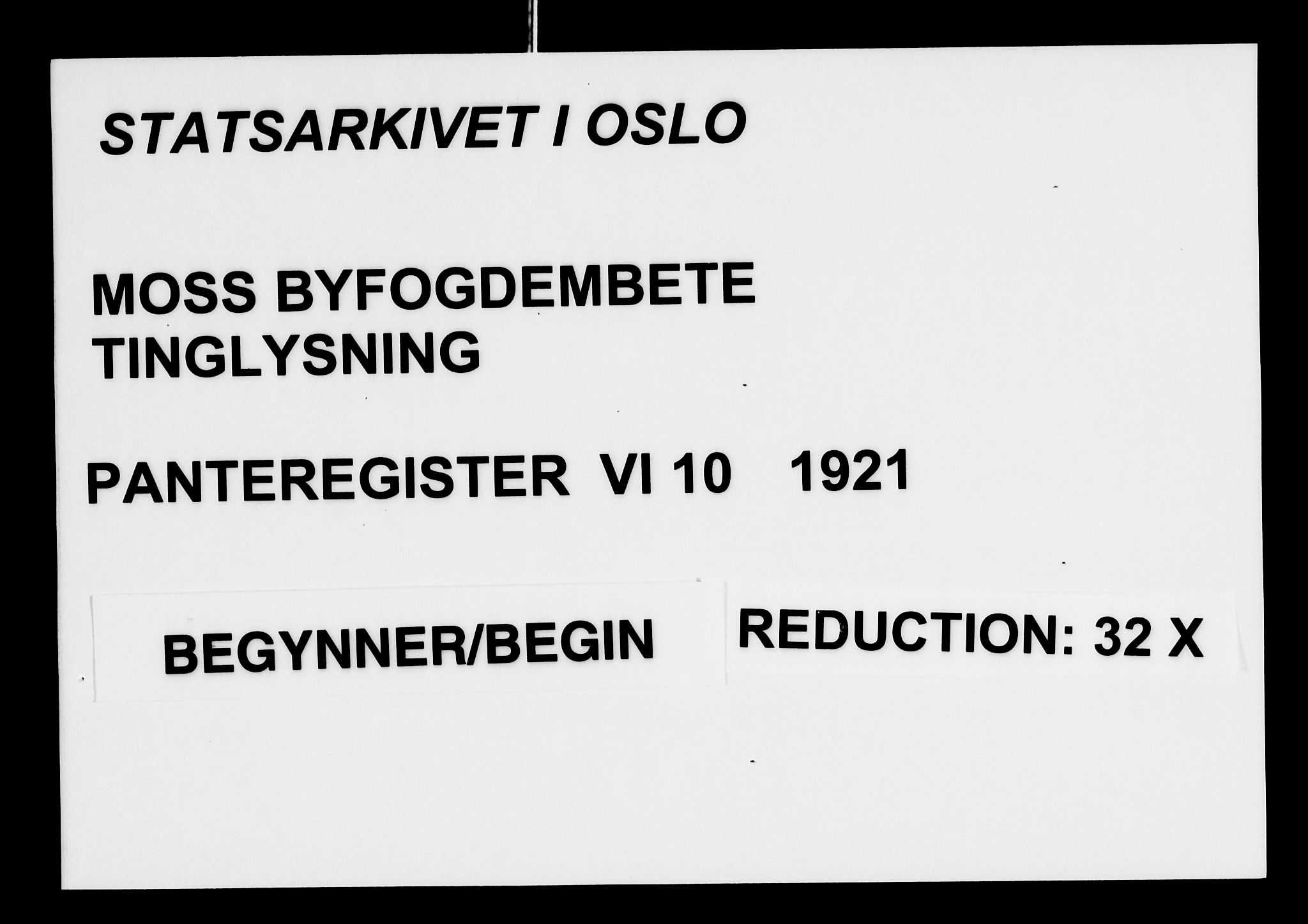 Moss byfogd, SAO/A-10863/G/Ga/Gaf/L0010: Mortgage register no. VI 10, 1921-1921