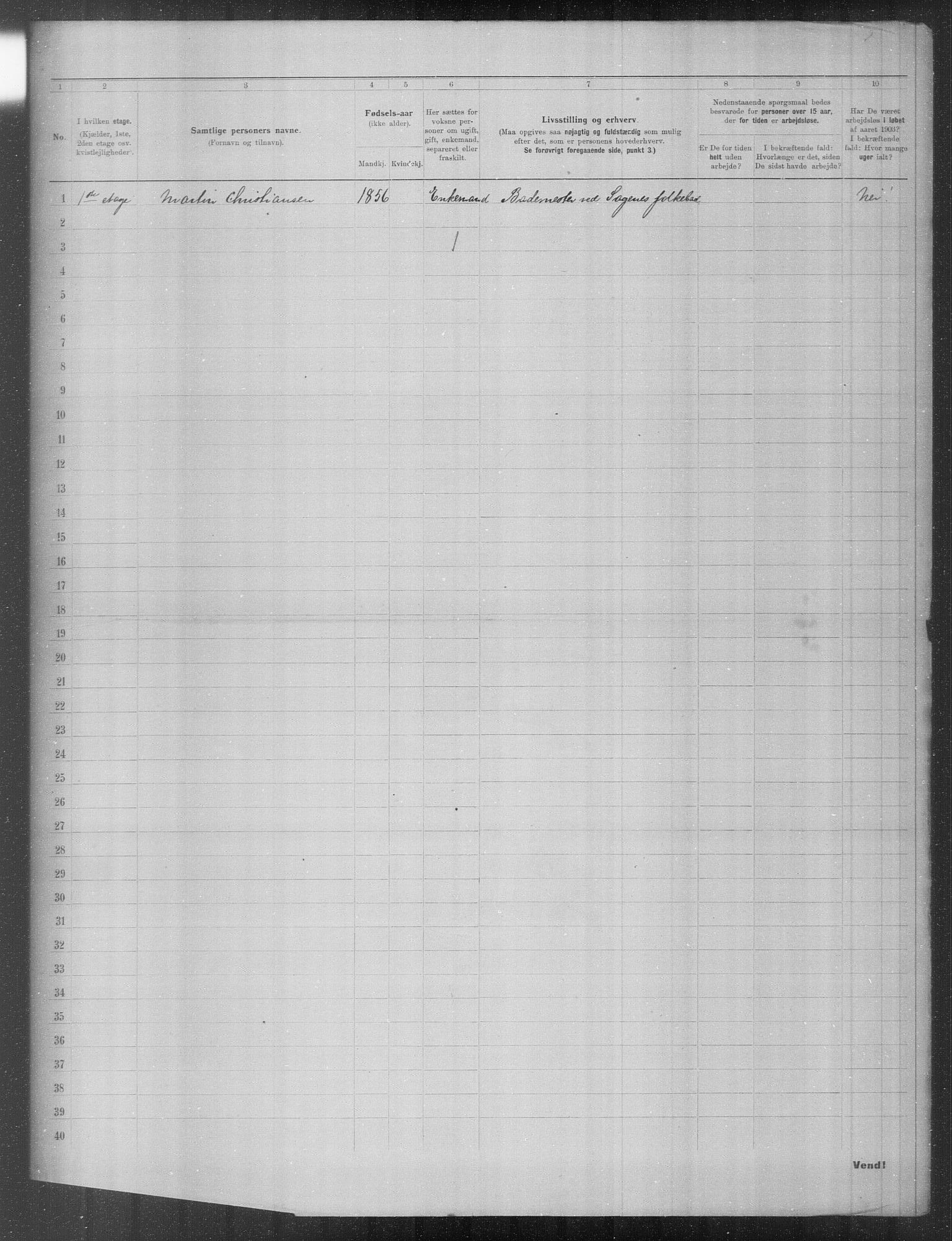 OBA, Municipal Census 1903 for Kristiania, 1903, p. 17078