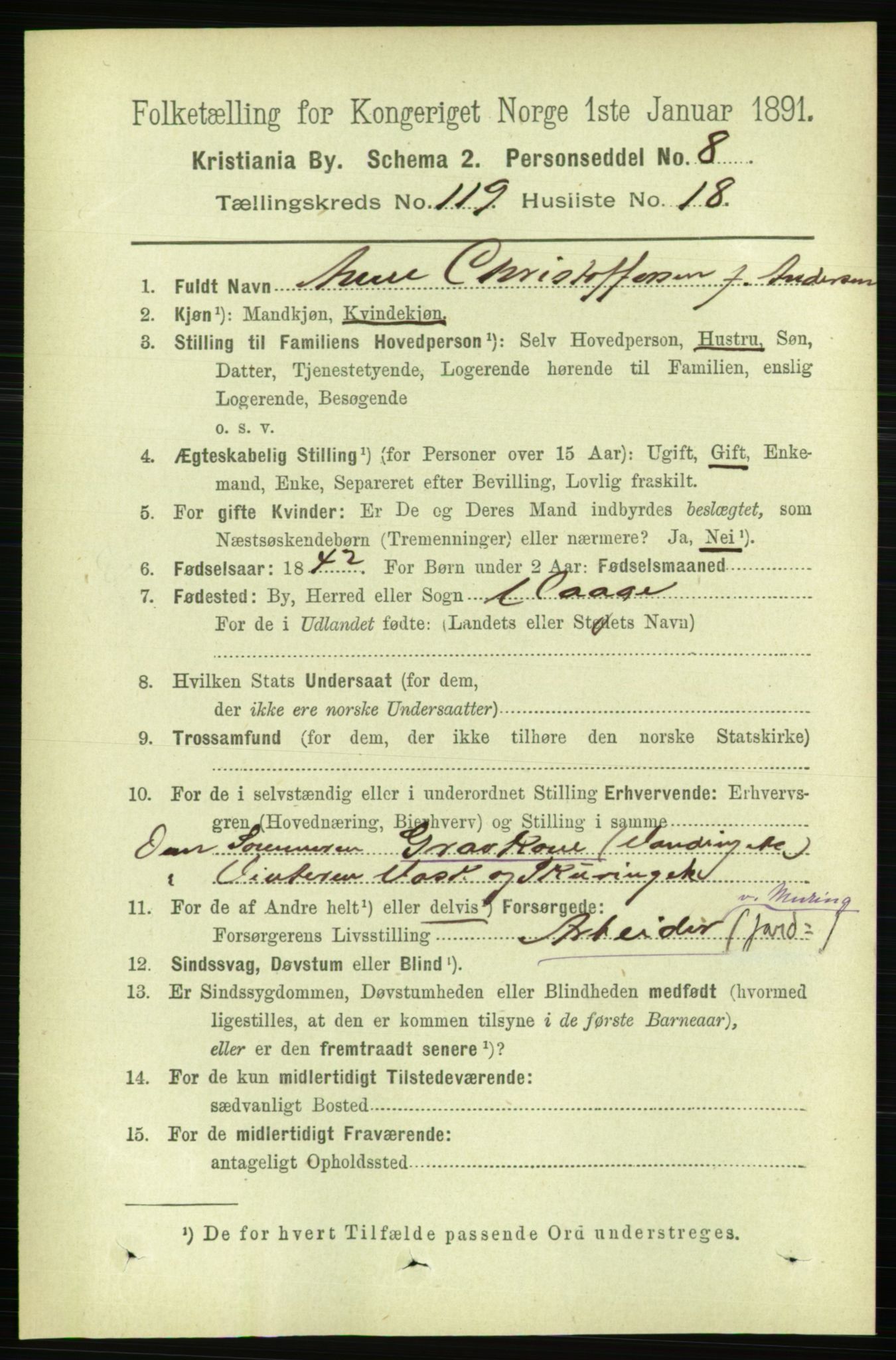 RA, 1891 census for 0301 Kristiania, 1891, p. 63898