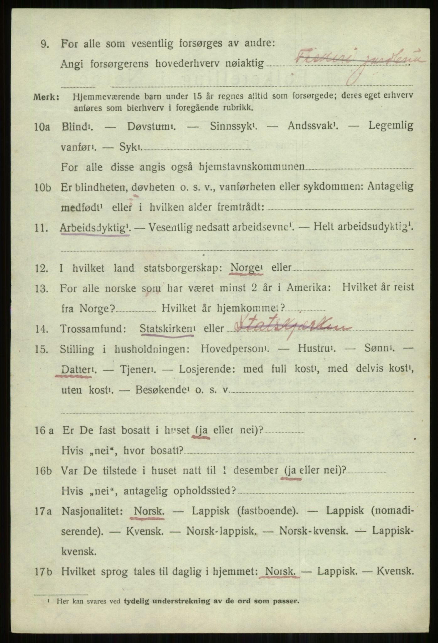 SATØ, 1920 census for Skjervøy, 1920, p. 1208