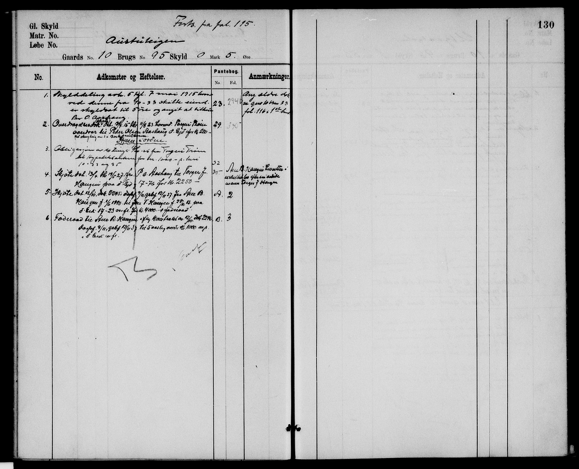 Nord-Østerdal tingrett, AV/SAH-TING-020/H/Ha/Hah/L0052: Mortgage register no. 5, 1905, p. 130