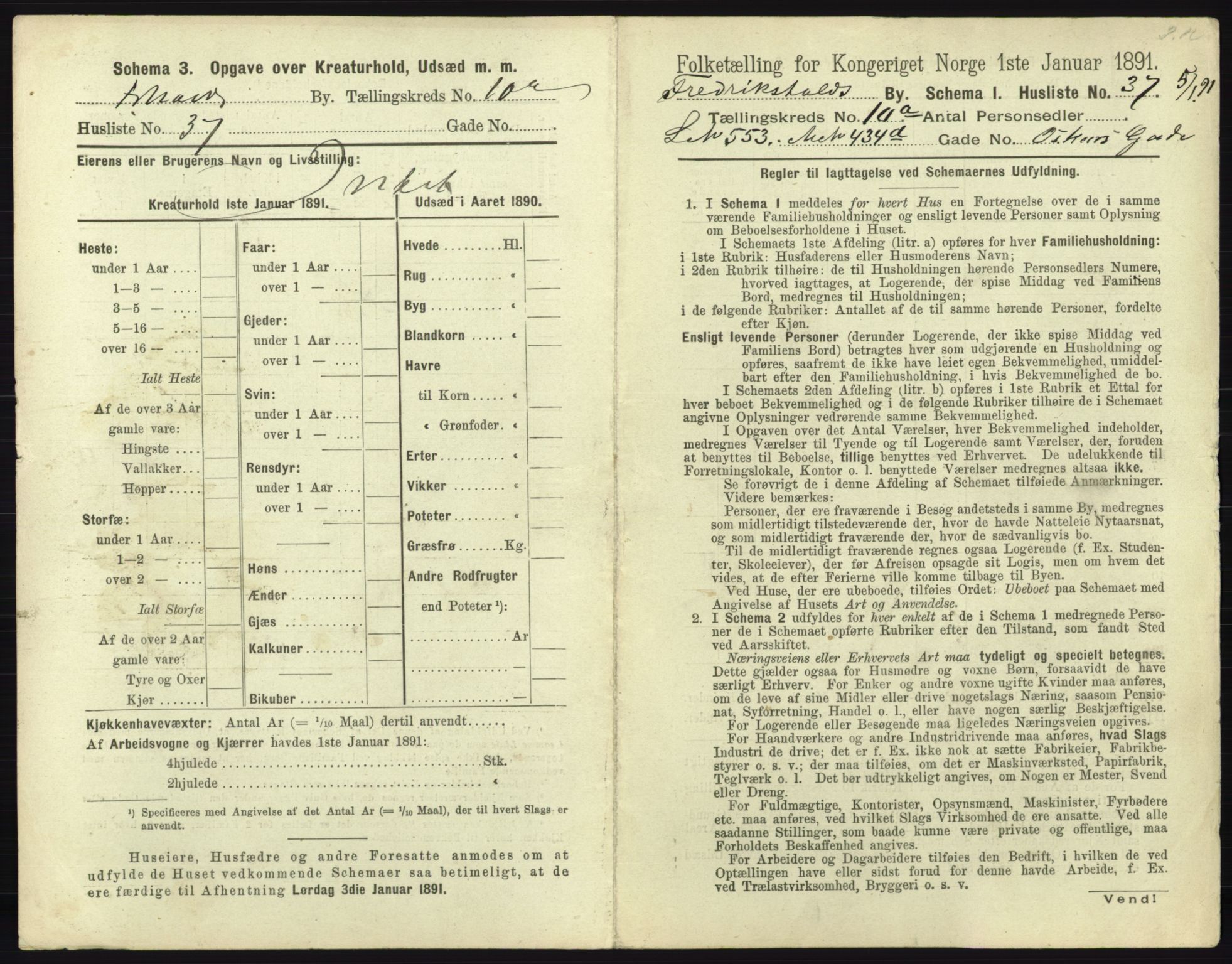 RA, 1891 census for 0101 Fredrikshald, 1891, p. 992