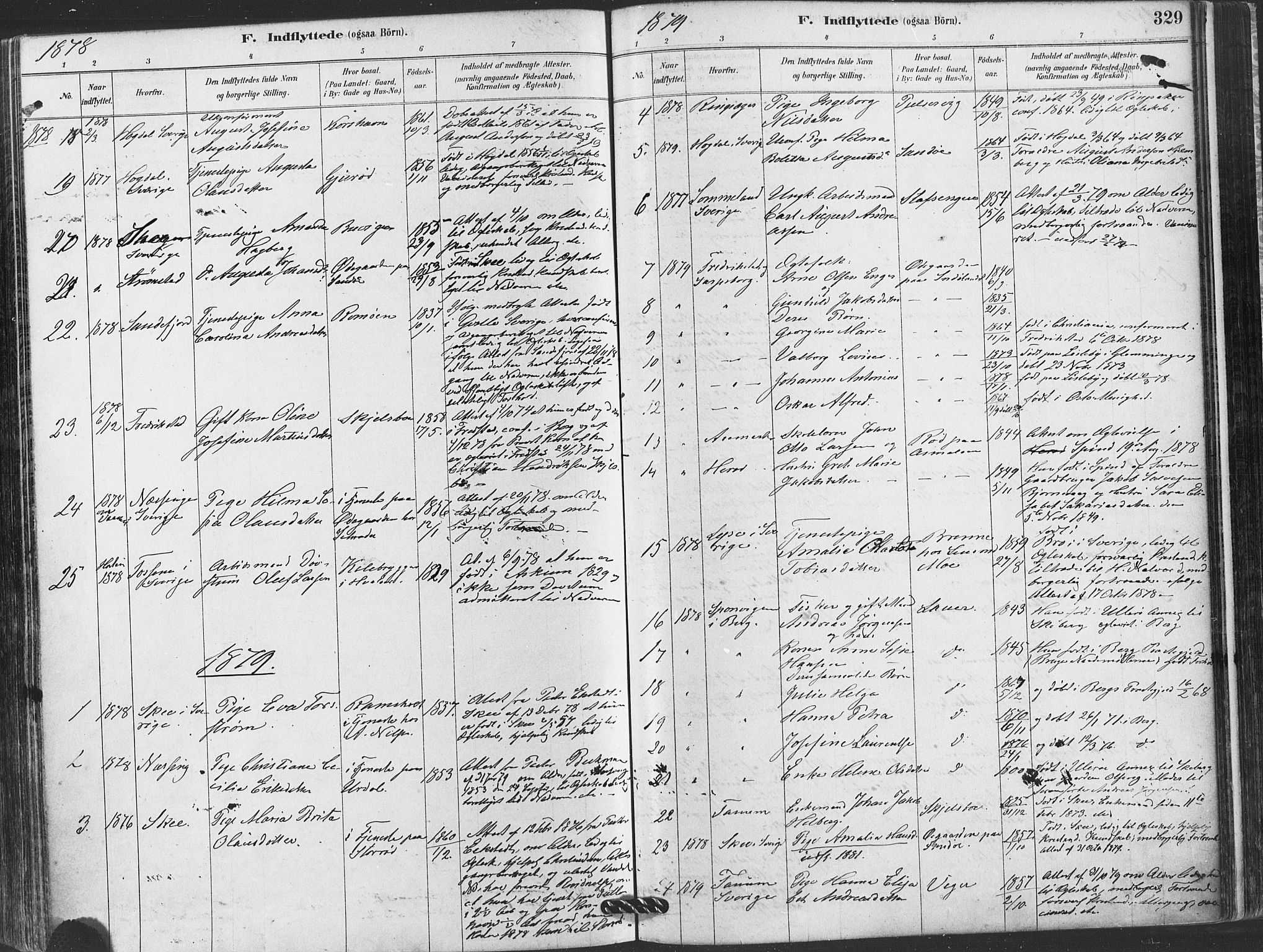 Hvaler prestekontor Kirkebøker, SAO/A-2001/F/Fa/L0008: Parish register (official) no. I 8, 1878-1895, p. 329