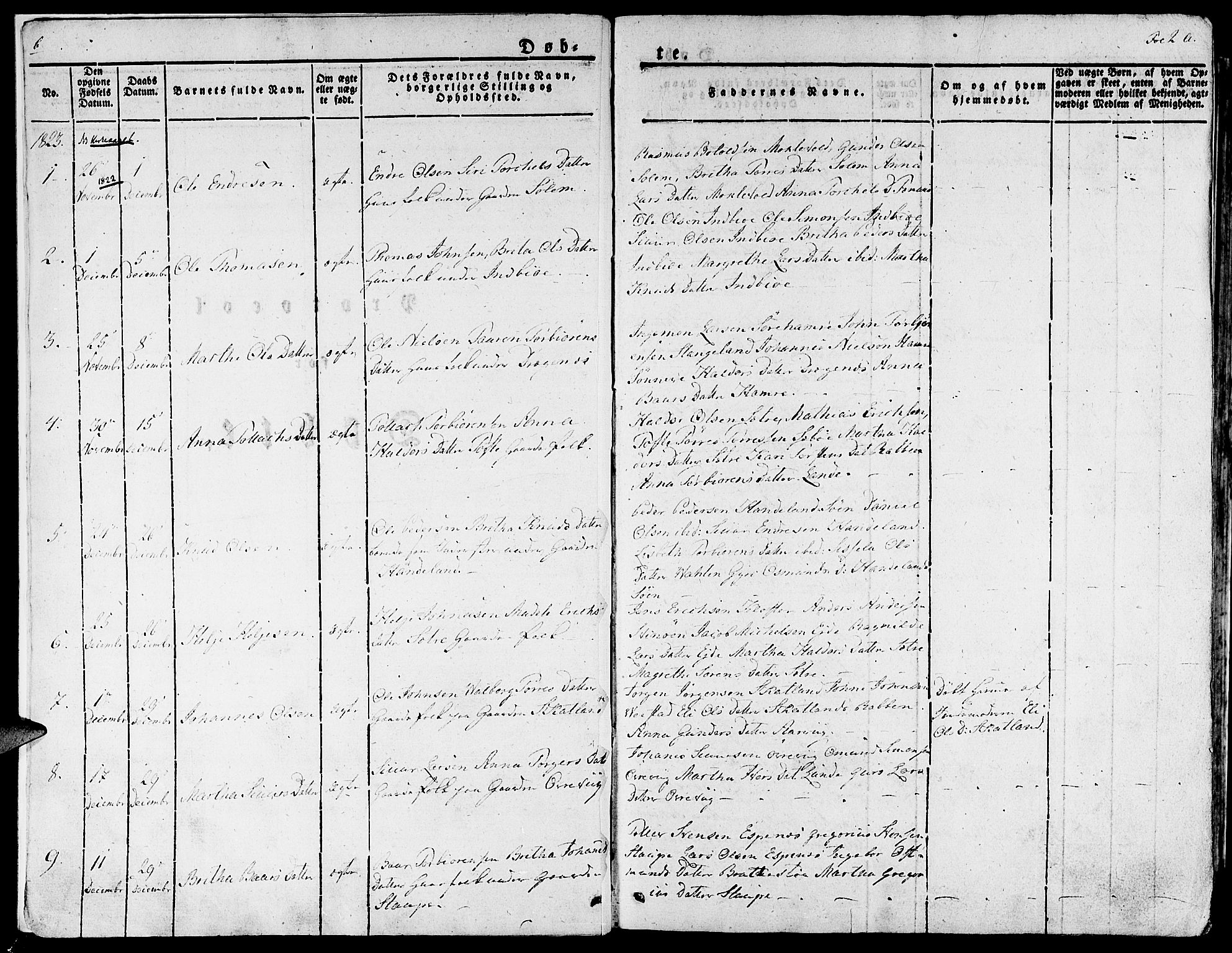 Fjelberg sokneprestembete, SAB/A-75201/H/Haa: Parish register (official) no. A 5, 1822-1834, p. 2