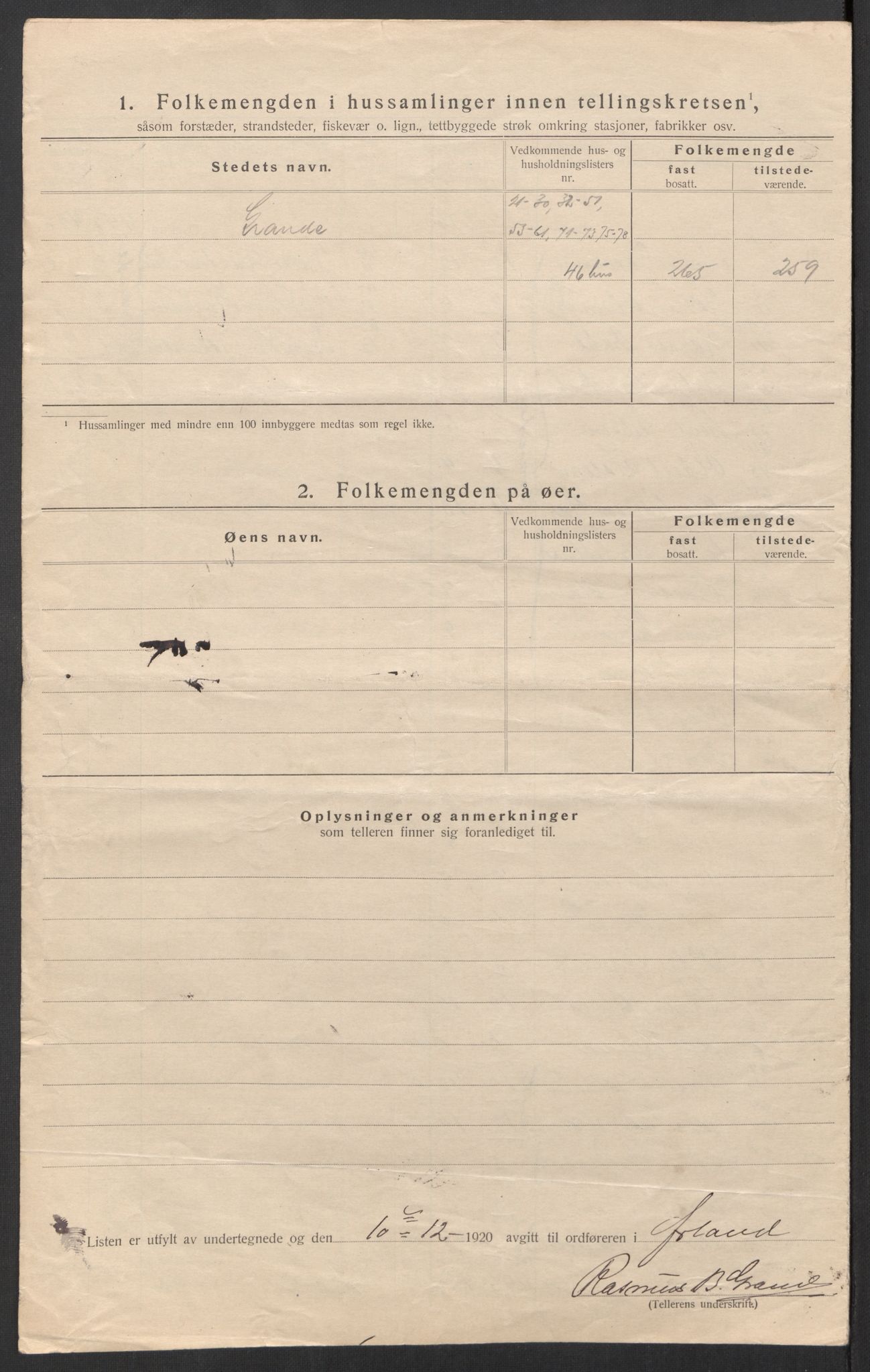 SAT, 1920 census for Ørland, 1920, p. 16