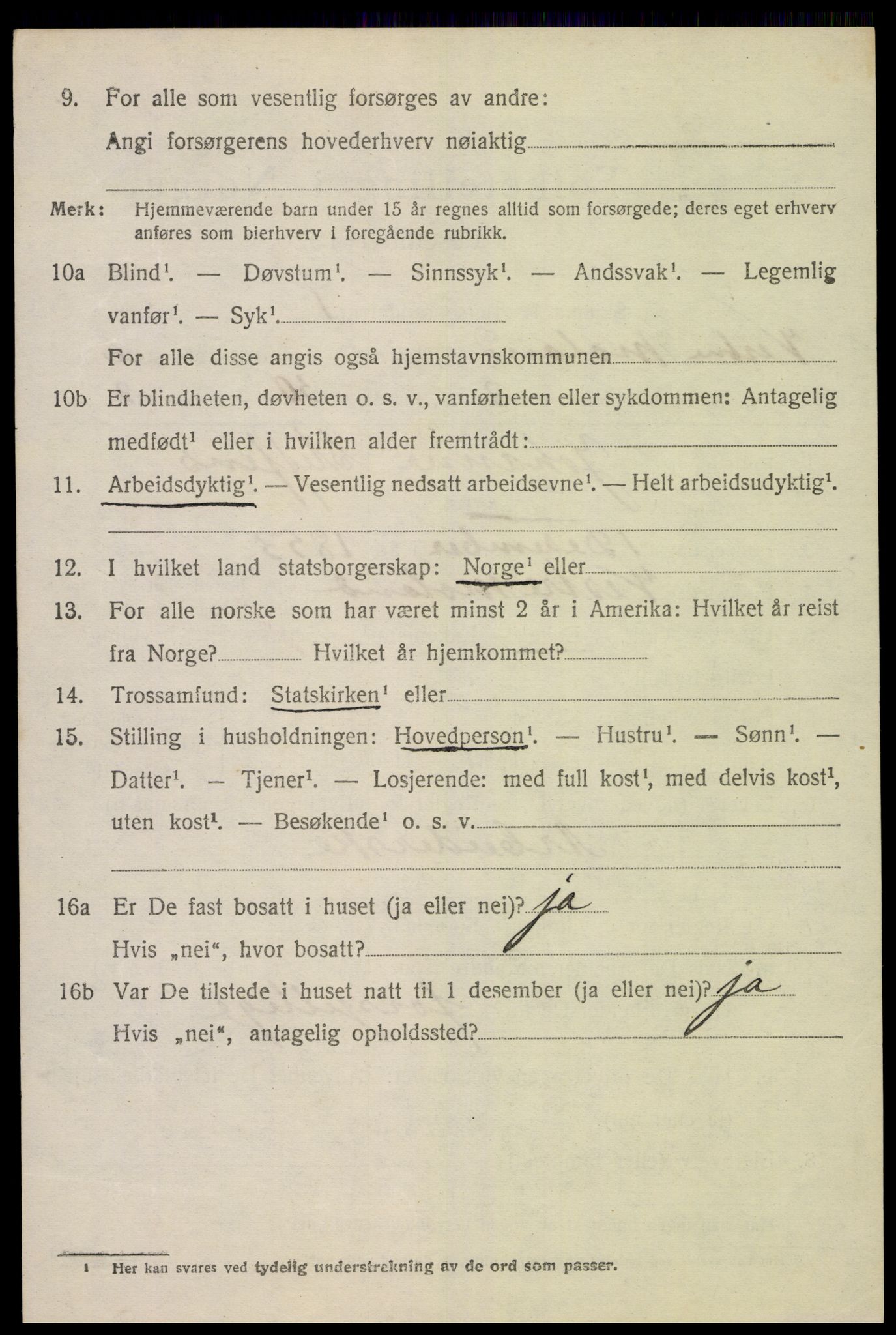 SAK, 1920 census for Vestre Moland, 1920, p. 4620