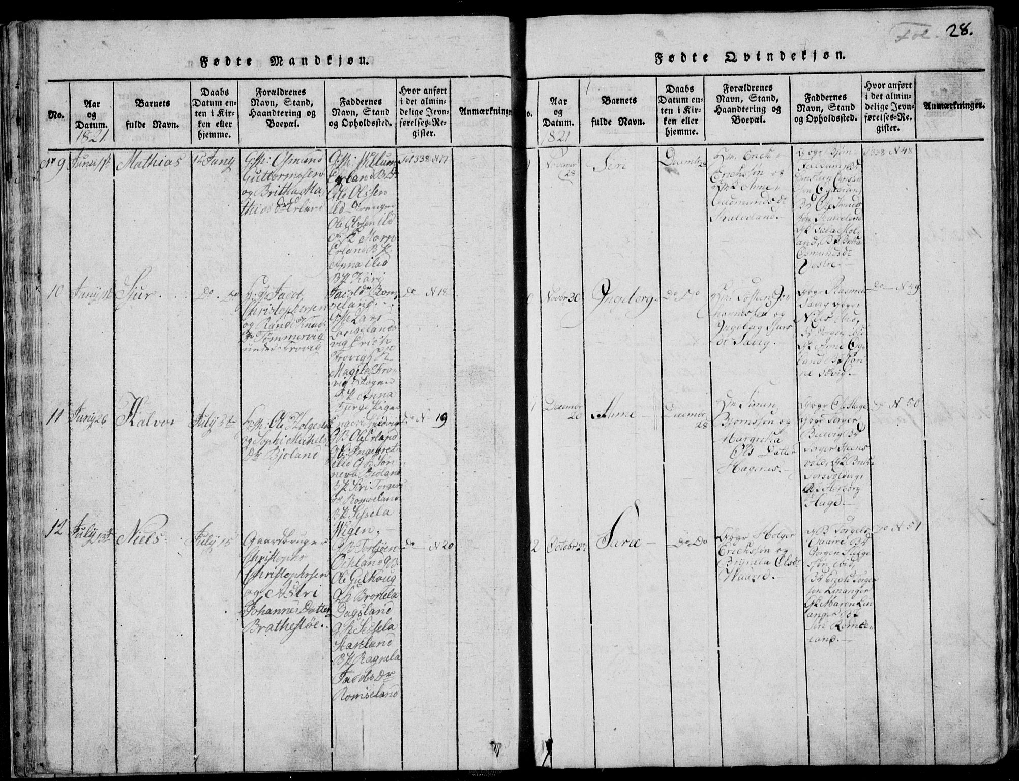 Skjold sokneprestkontor, AV/SAST-A-101847/H/Ha/Haa/L0003: Parish register (official) no. A 3, 1815-1835, p. 28