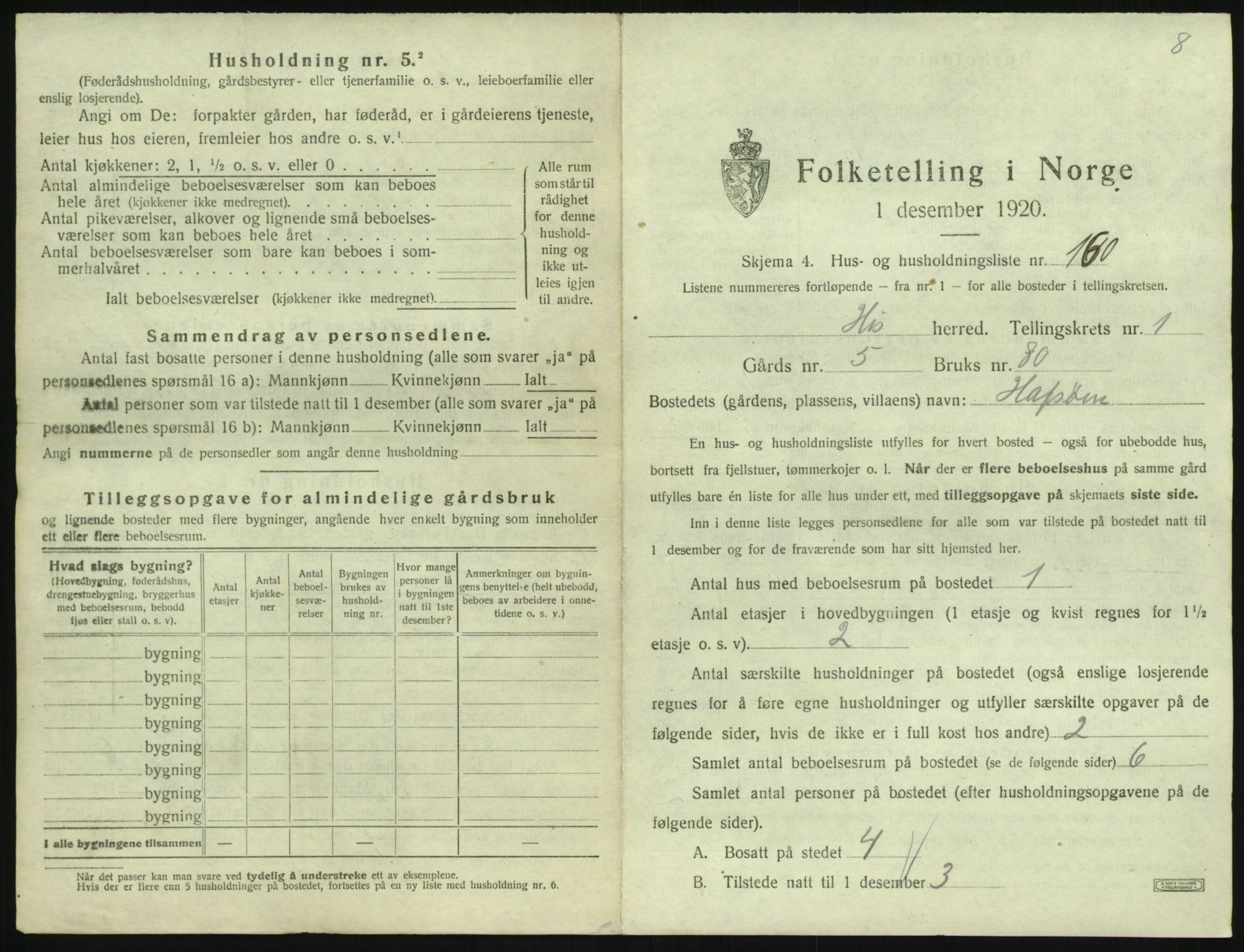 SAK, 1920 census for Hisøy, 1920, p. 350