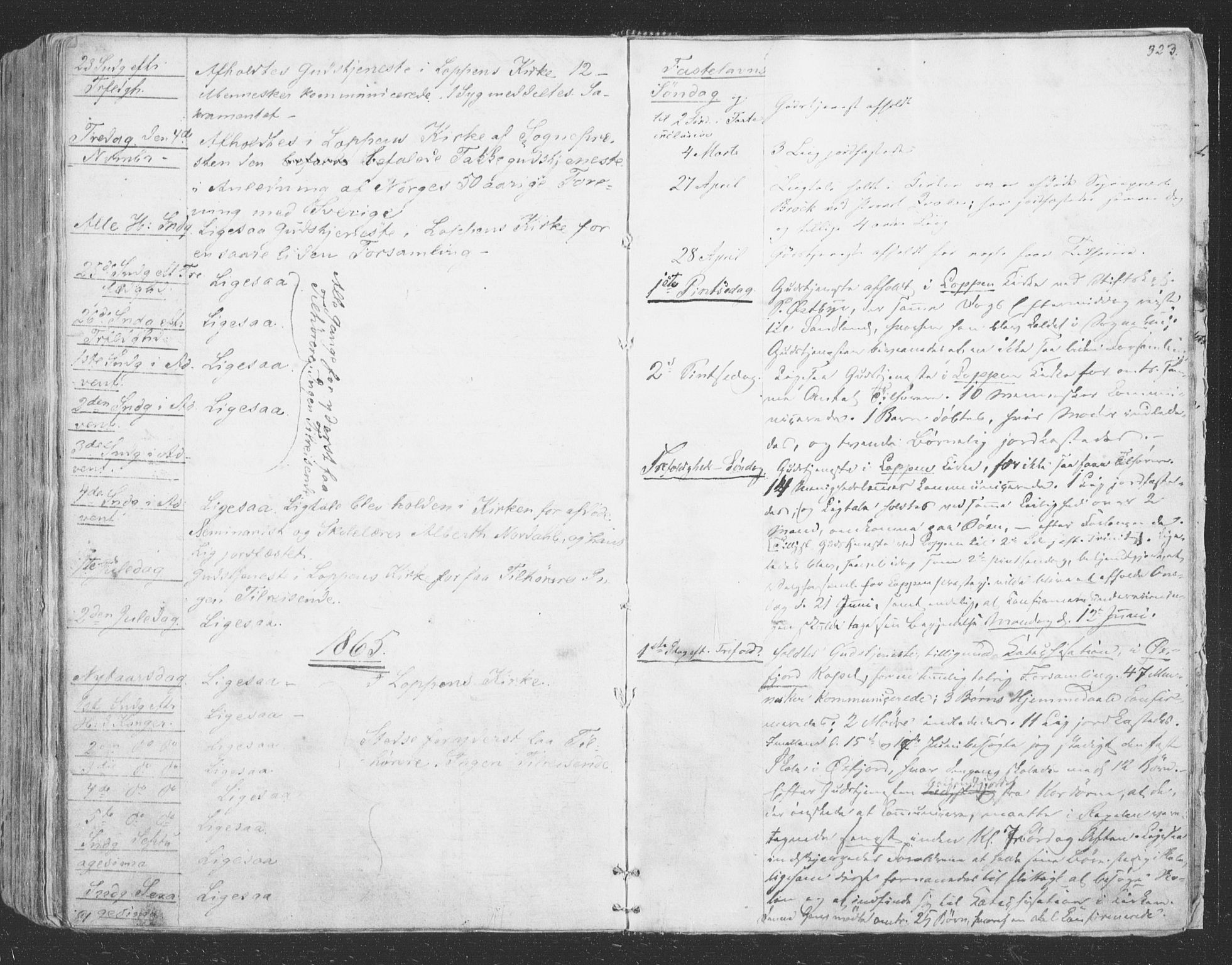 Loppa sokneprestkontor, SATØ/S-1339/H/Ha/L0004kirke: Parish register (official) no. 4, 1849-1868, p. 323