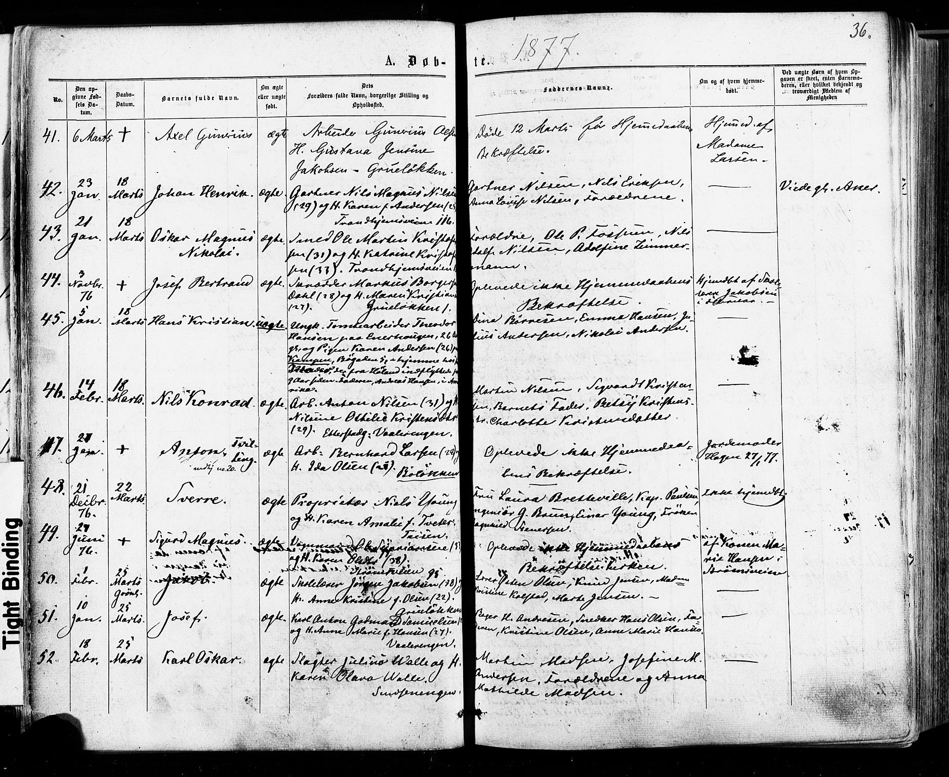 Østre Aker prestekontor Kirkebøker, AV/SAO-A-10840/F/Fa/L0004: Parish register (official) no. I 4, 1876-1889, p. 36