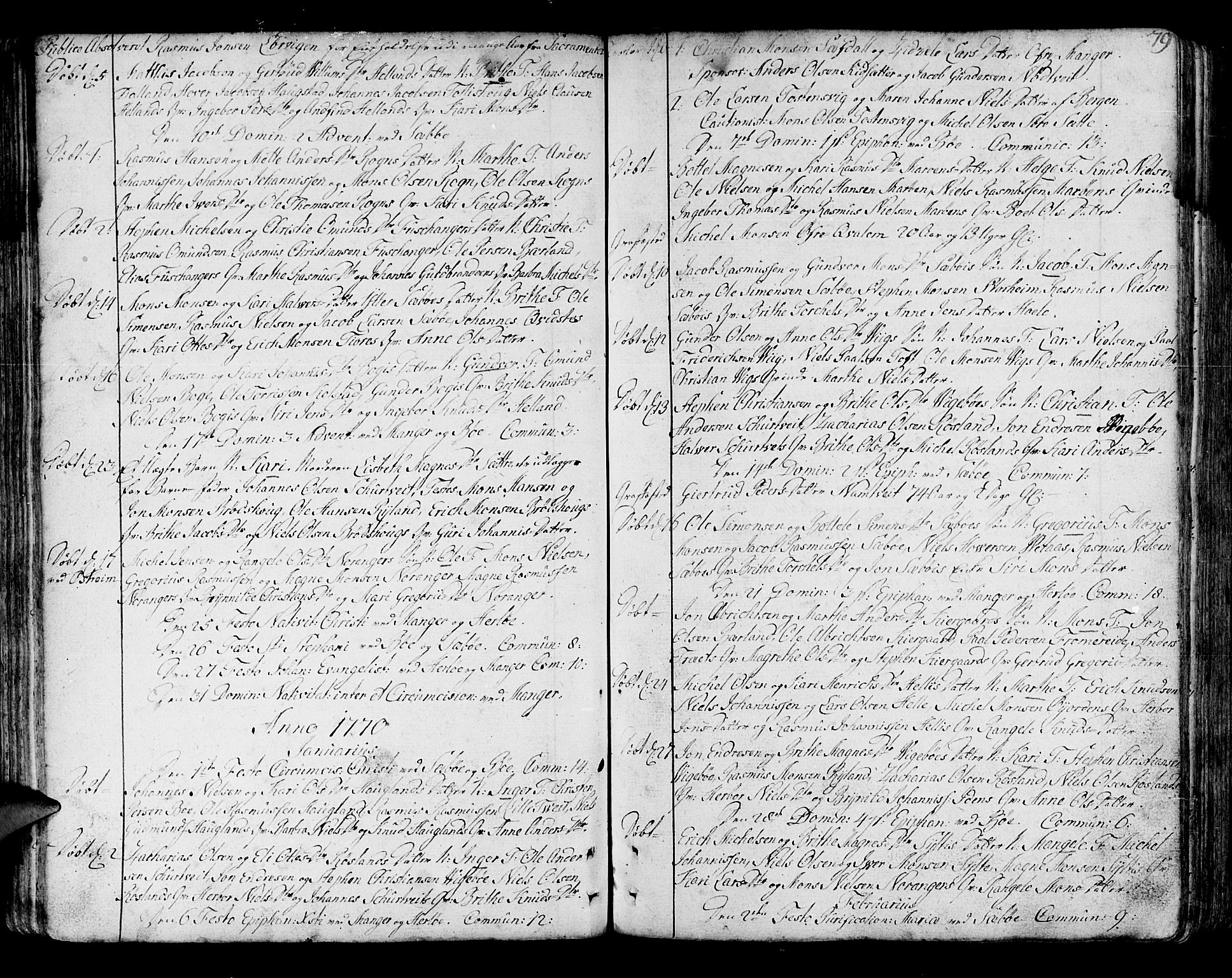 Manger sokneprestembete, SAB/A-76801/H/Haa: Parish register (official) no. A 1, 1759-1791, p. 79
