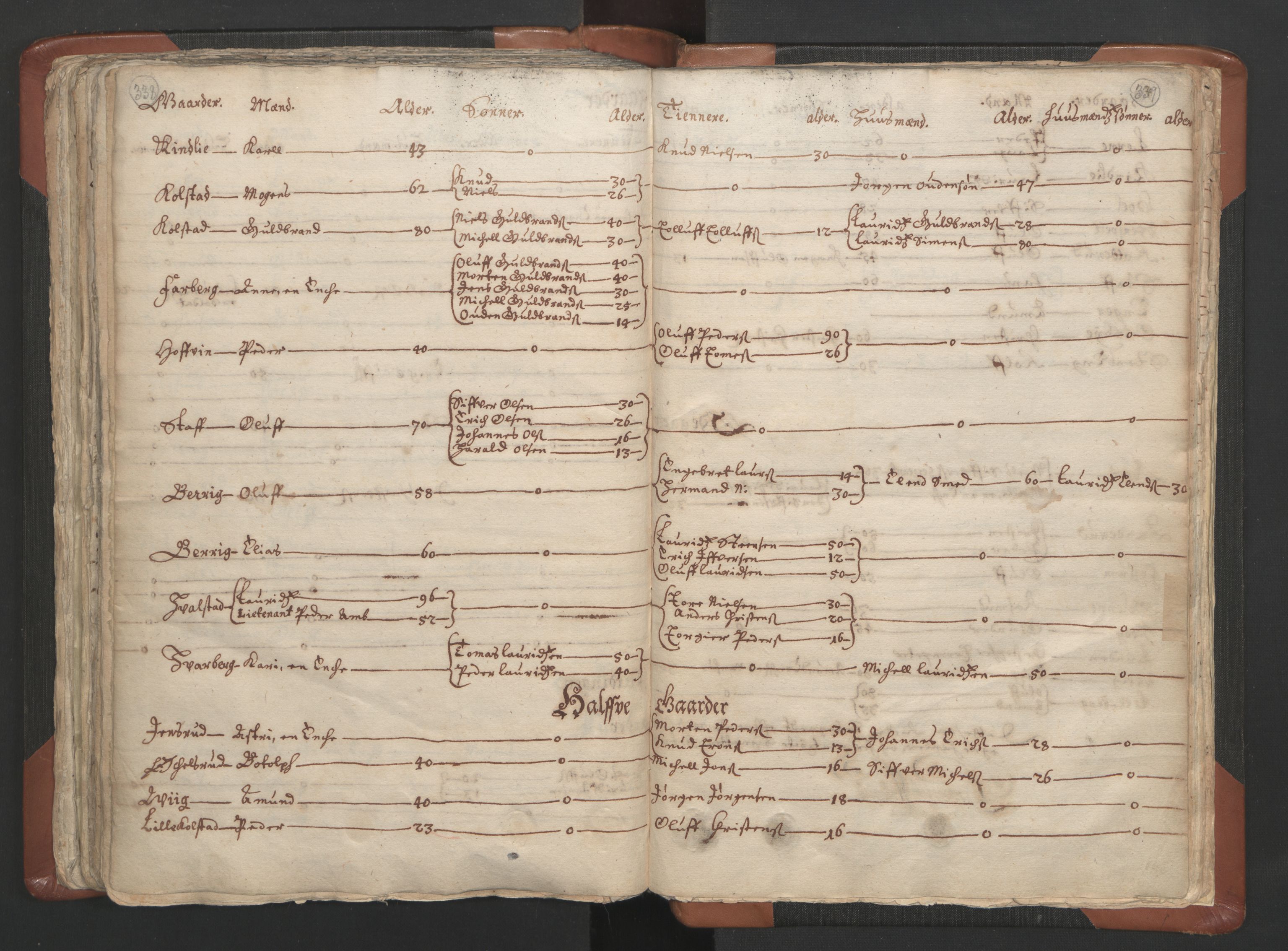 RA, Vicar's Census 1664-1666, no. 5: Hedmark deanery, 1664-1666, p. 338-339
