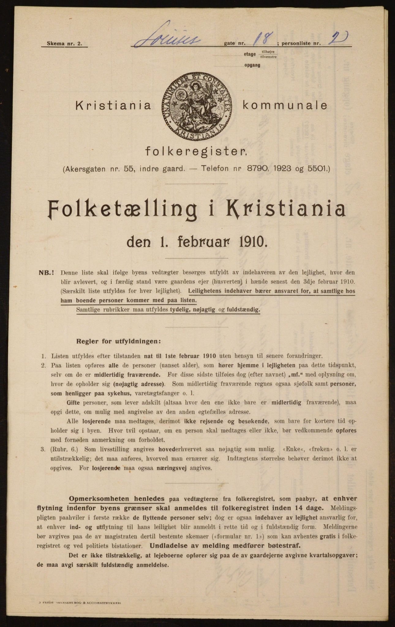 OBA, Municipal Census 1910 for Kristiania, 1910, p. 56392