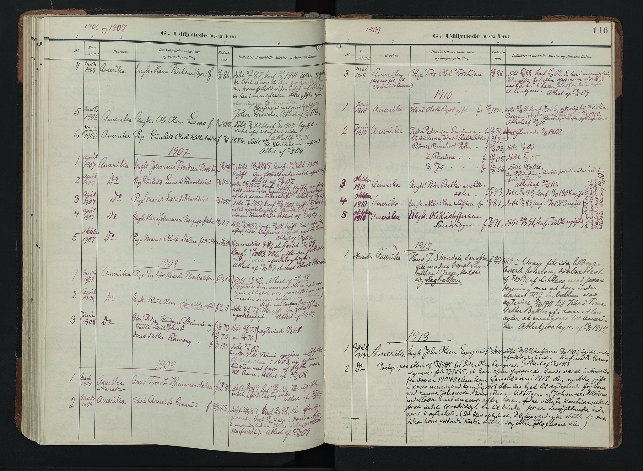 Lom prestekontor, SAH/PREST-070/K/L0011: Parish register (official) no. 11, 1904-1928, p. 116