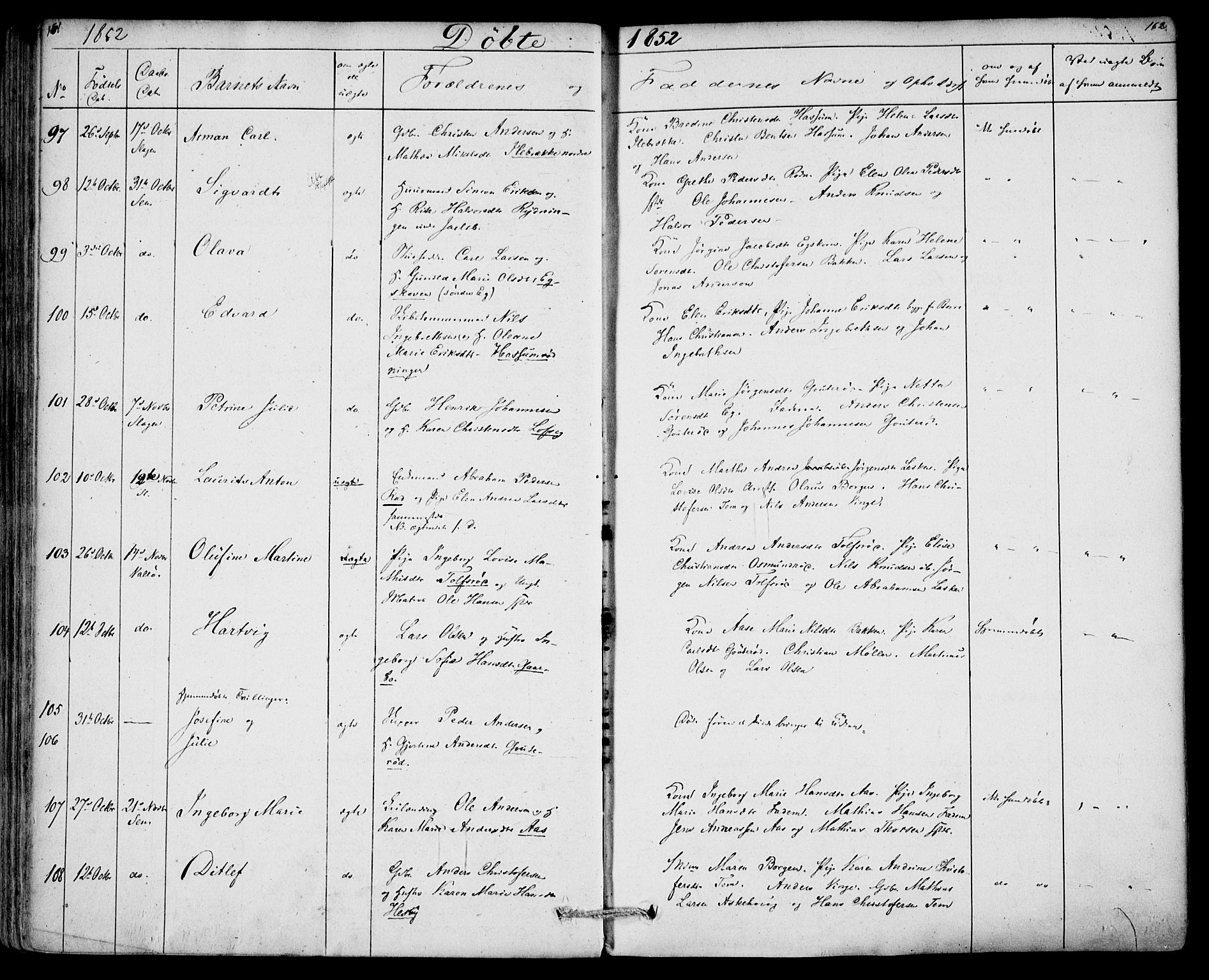 Sem kirkebøker, AV/SAKO-A-5/F/Fa/L0006: Parish register (official) no. I 6, 1843-1855, p. 161-162