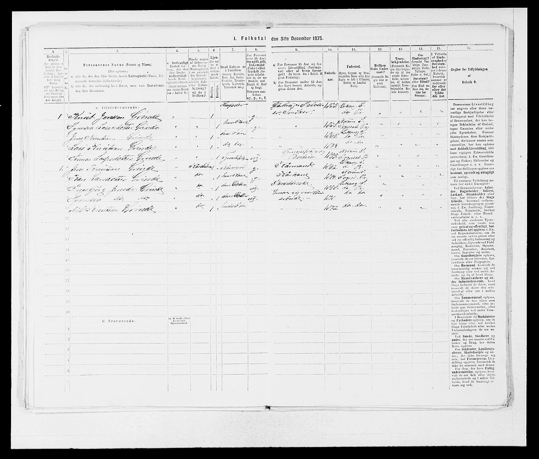 SAB, 1875 census for 1419P Leikanger, 1875, p. 46