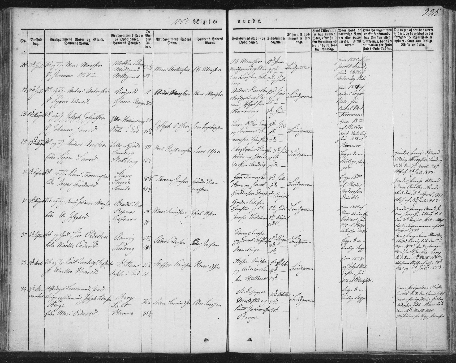 Selje sokneprestembete, AV/SAB-A-99938/H/Ha/Haa/Haaa: Parish register (official) no. A 10, 1844-1858, p. 225