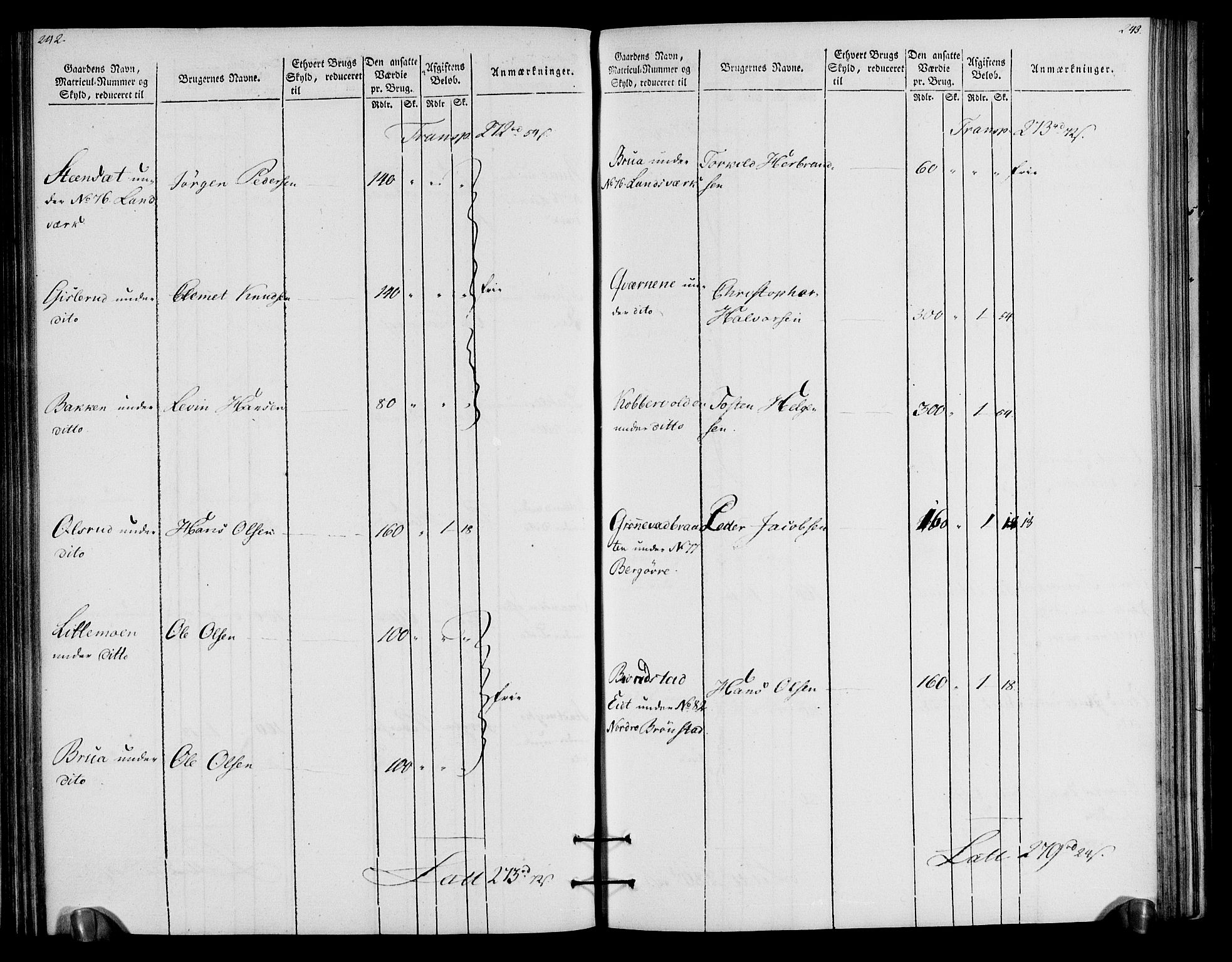 Rentekammeret inntil 1814, Realistisk ordnet avdeling, AV/RA-EA-4070/N/Ne/Nea/L0057a: Numedal og Sandsvær fogderi. Oppebørselsregister for fogderiets landdistrikter, 1803-1804, p. 125