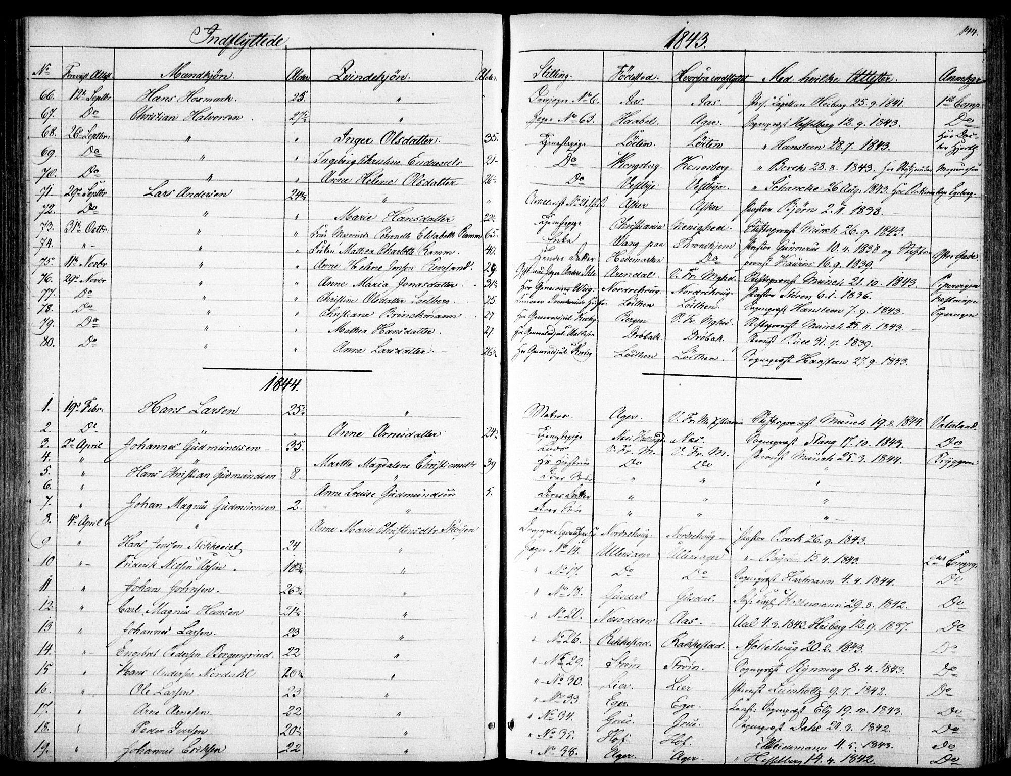 Garnisonsmenigheten Kirkebøker, SAO/A-10846/F/Fa/L0009: Parish register (official) no. 9, 1842-1859, p. 144