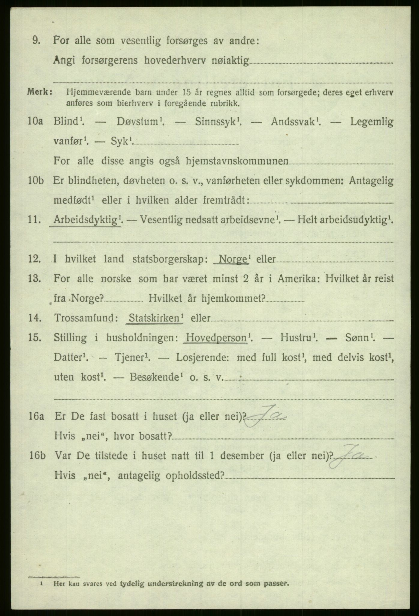 SAB, 1920 census for Evanger, 1920, p. 3660