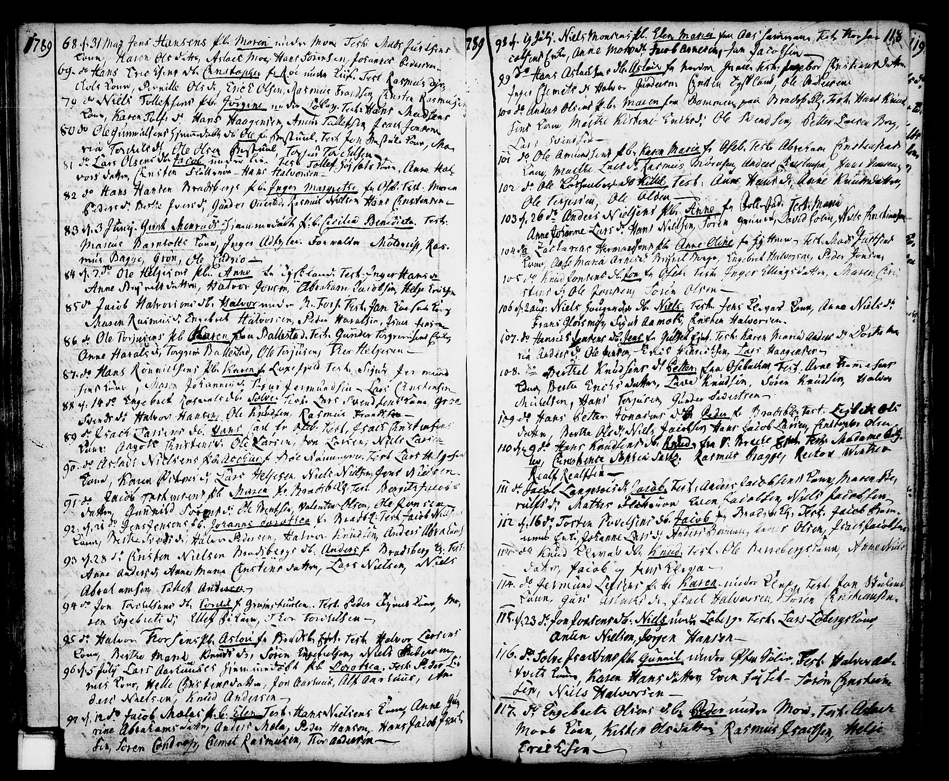 Gjerpen kirkebøker, SAKO/A-265/F/Fa/L0002: Parish register (official) no. I 2, 1747-1795, p. 118