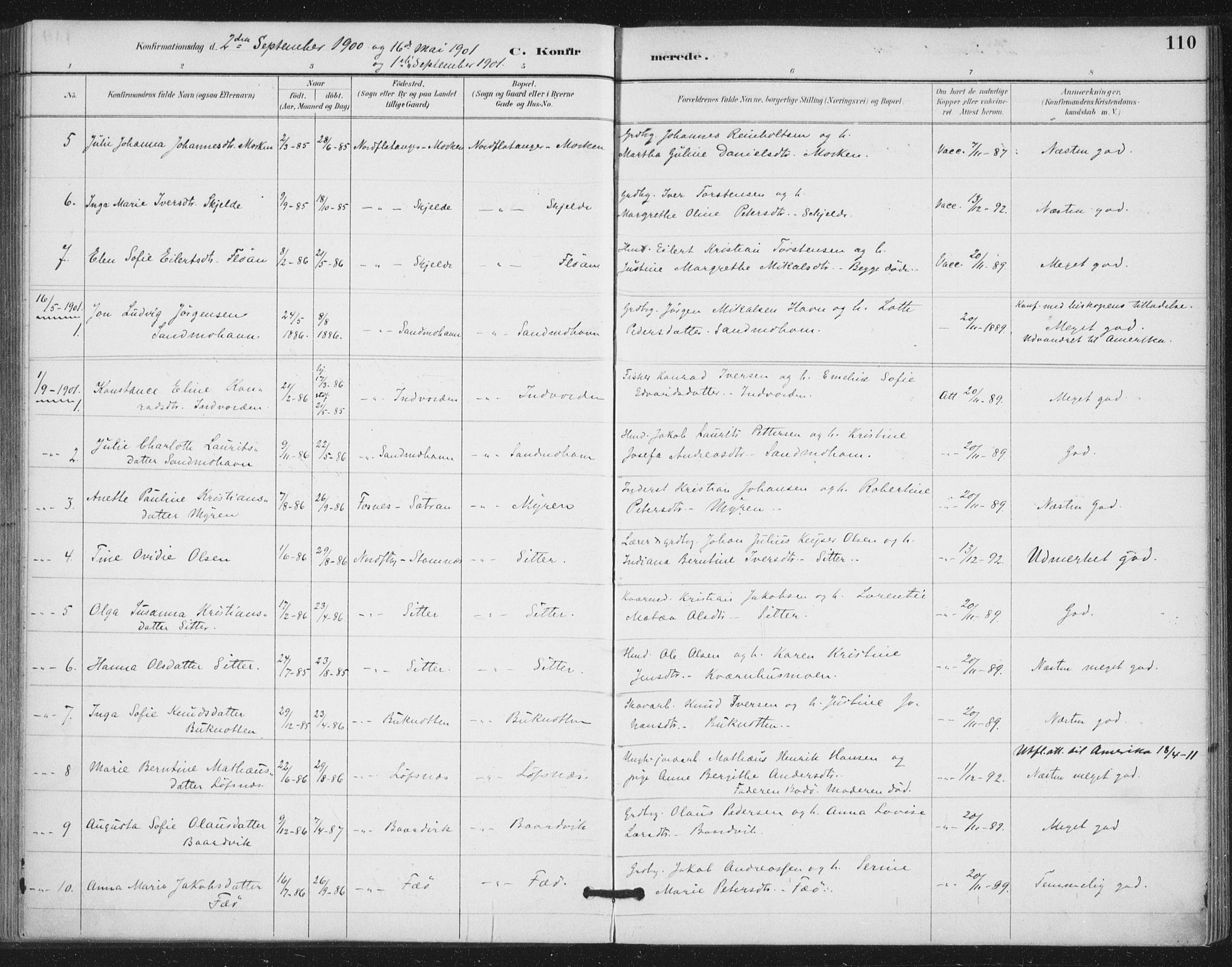 Ministerialprotokoller, klokkerbøker og fødselsregistre - Nord-Trøndelag, SAT/A-1458/772/L0603: Parish register (official) no. 772A01, 1885-1912, p. 110