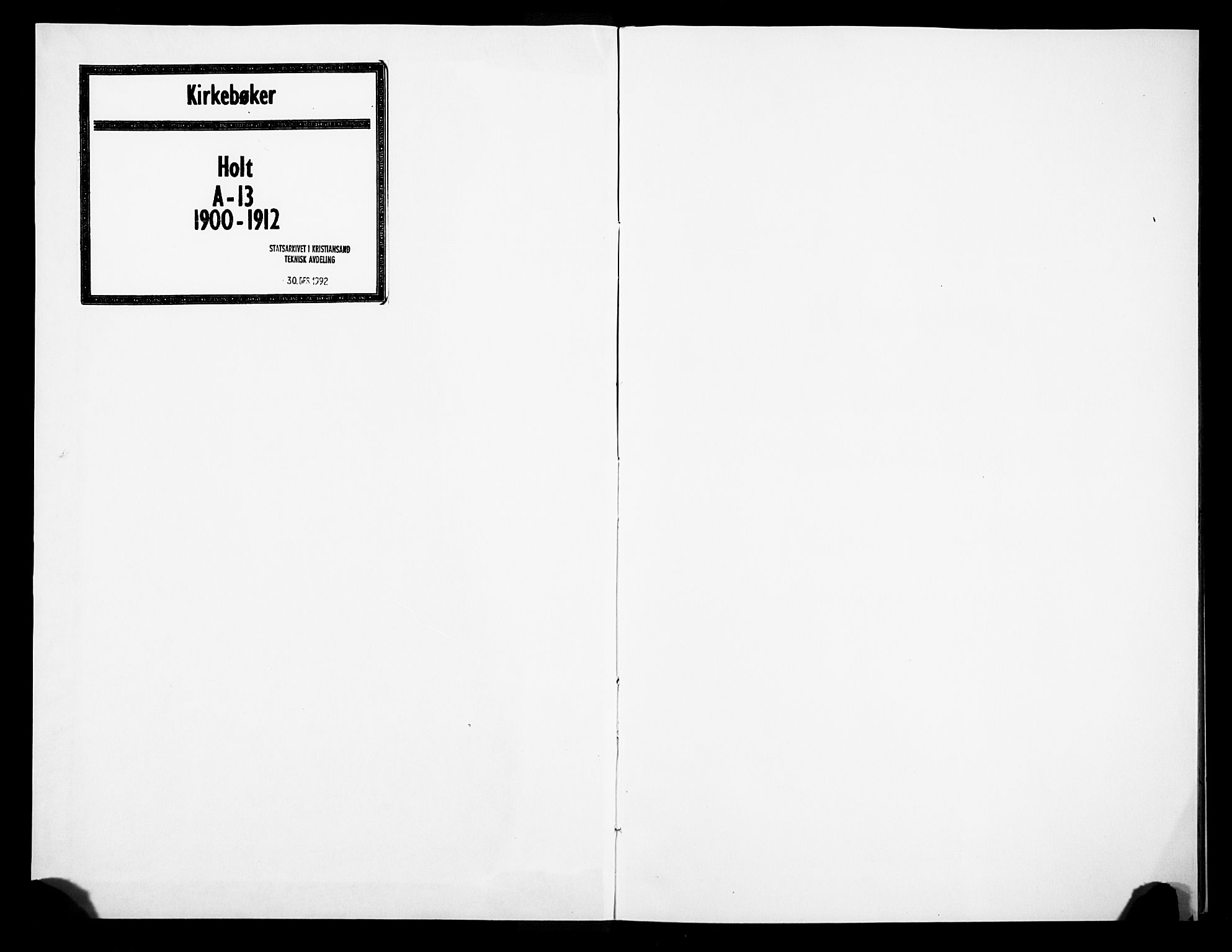 Holt sokneprestkontor, SAK/1111-0021/F/Fa/L0013: Parish register (official) no. A 13, 1900-1912