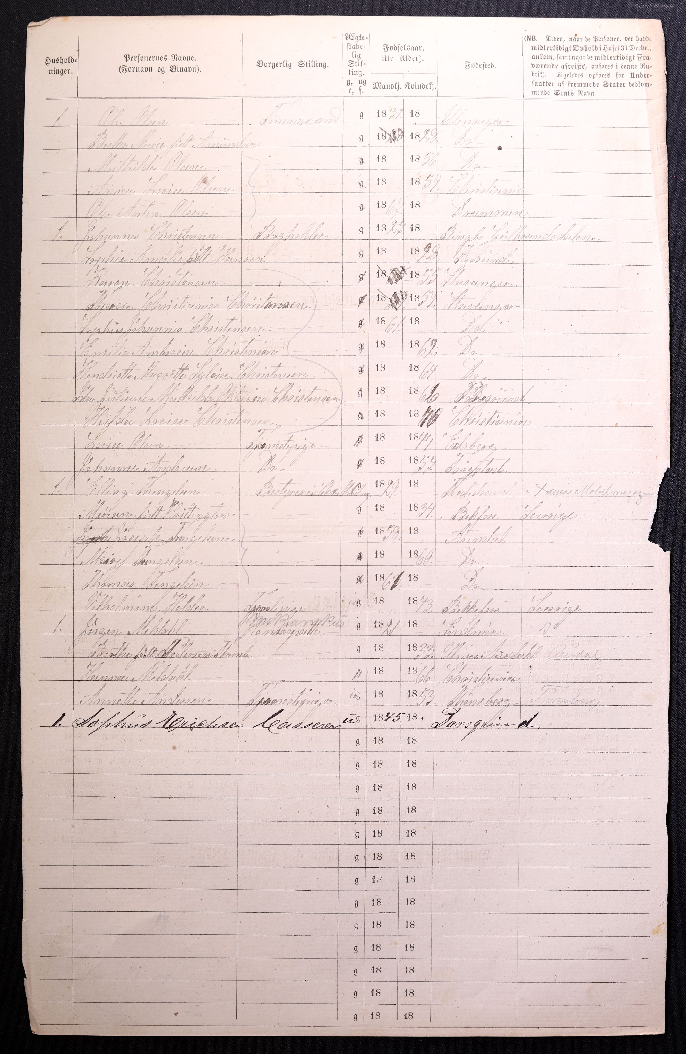 RA, 1870 census for 0301 Kristiania, 1870, p. 4268