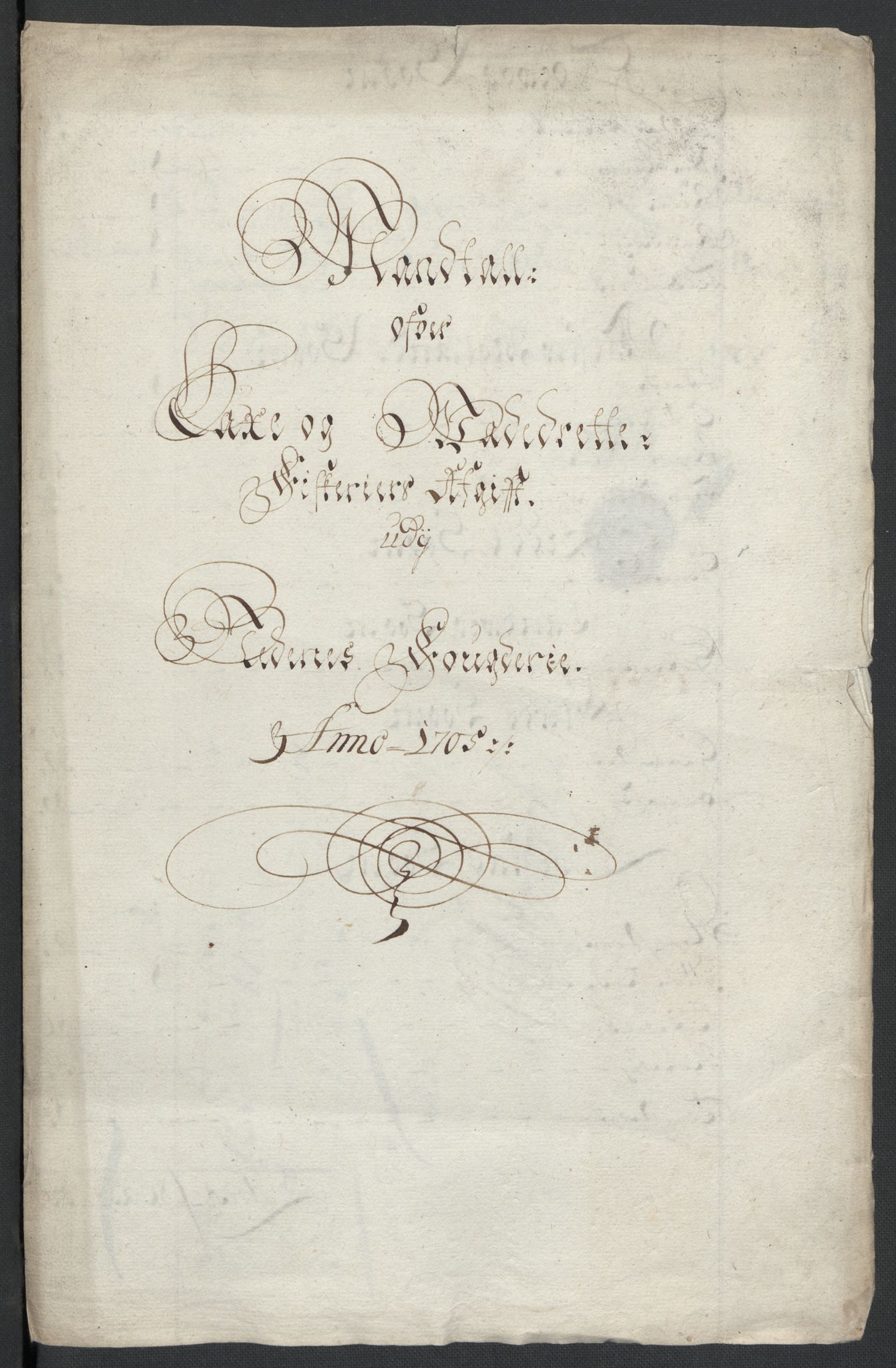 Rentekammeret inntil 1814, Reviderte regnskaper, Fogderegnskap, RA/EA-4092/R39/L2317: Fogderegnskap Nedenes, 1704-1705, p. 159