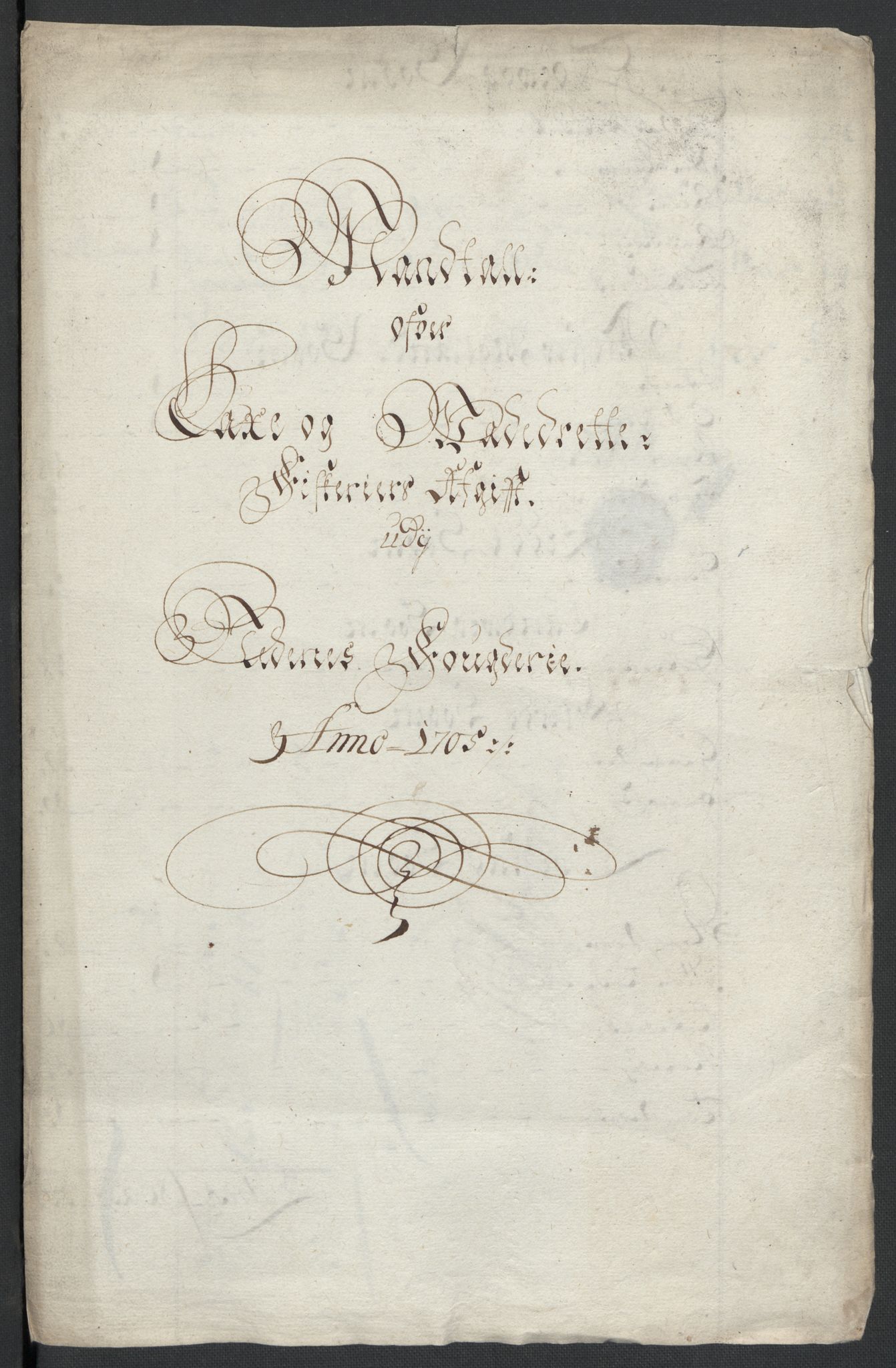 Rentekammeret inntil 1814, Reviderte regnskaper, Fogderegnskap, AV/RA-EA-4092/R39/L2317: Fogderegnskap Nedenes, 1704-1705, p. 159