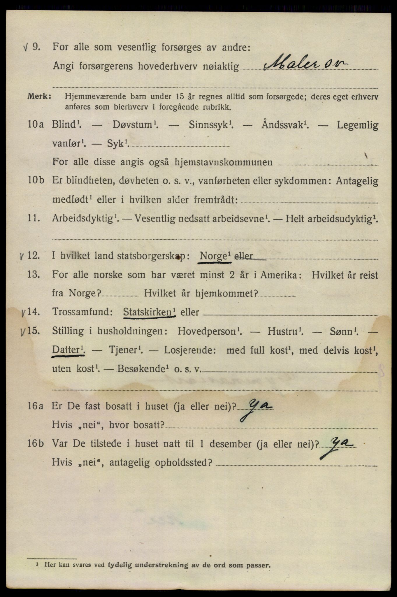 SAO, 1920 census for Kristiania, 1920, p. 206392