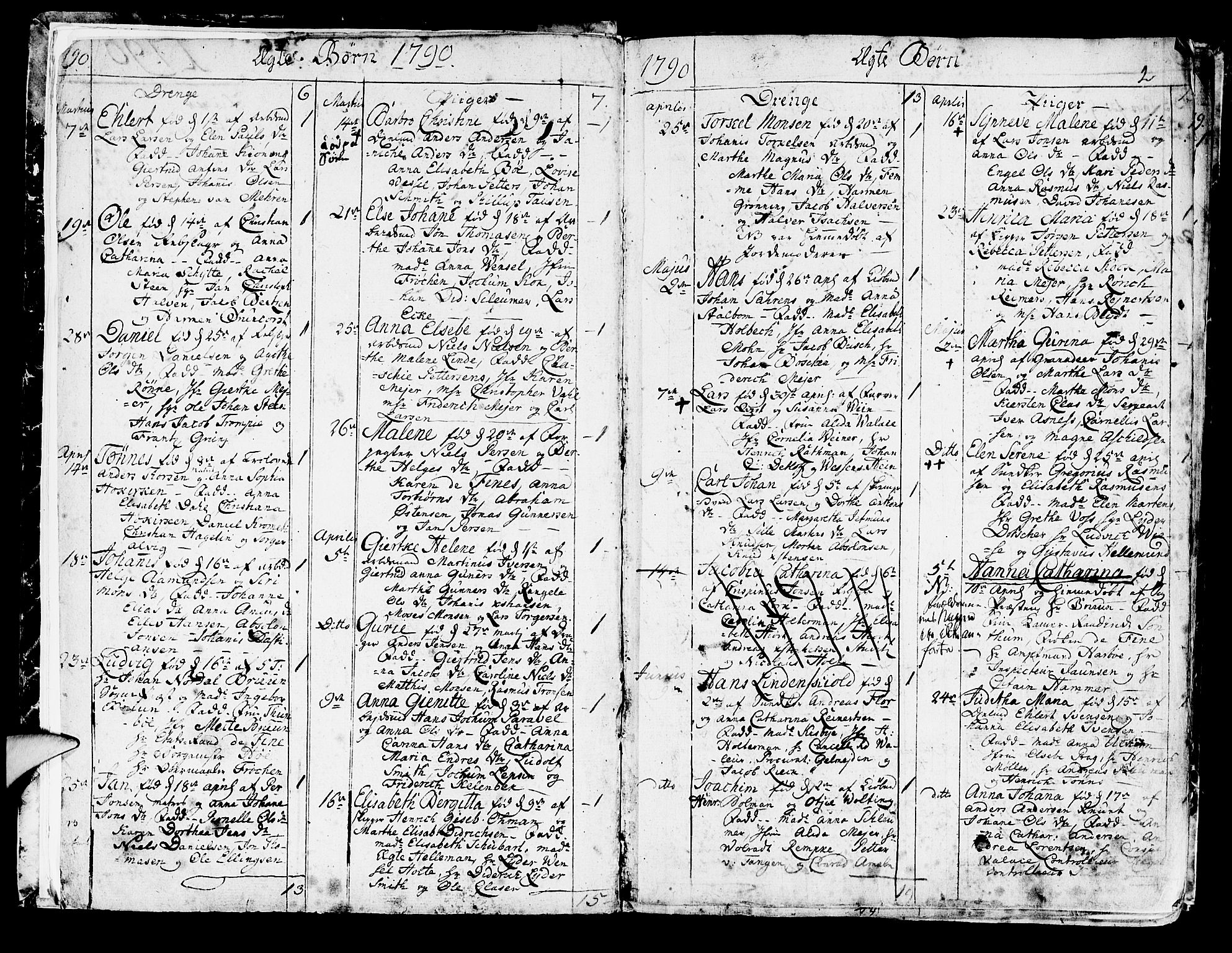 Korskirken sokneprestembete, SAB/A-76101/H/Haa/L0006: Parish register (official) no. A 6, 1790-1820, p. 2