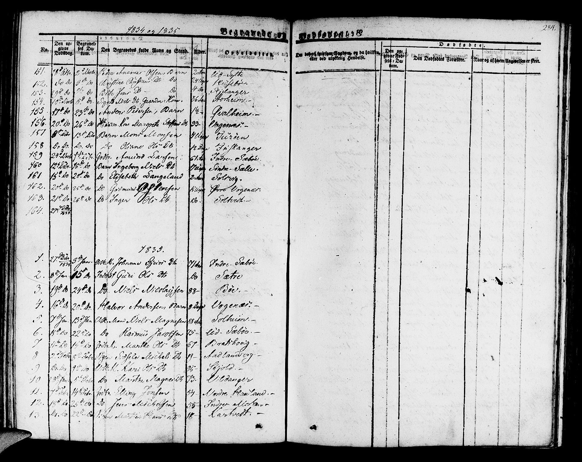 Manger sokneprestembete, SAB/A-76801/H/Haa: Parish register (official) no. A 4, 1824-1838, p. 284