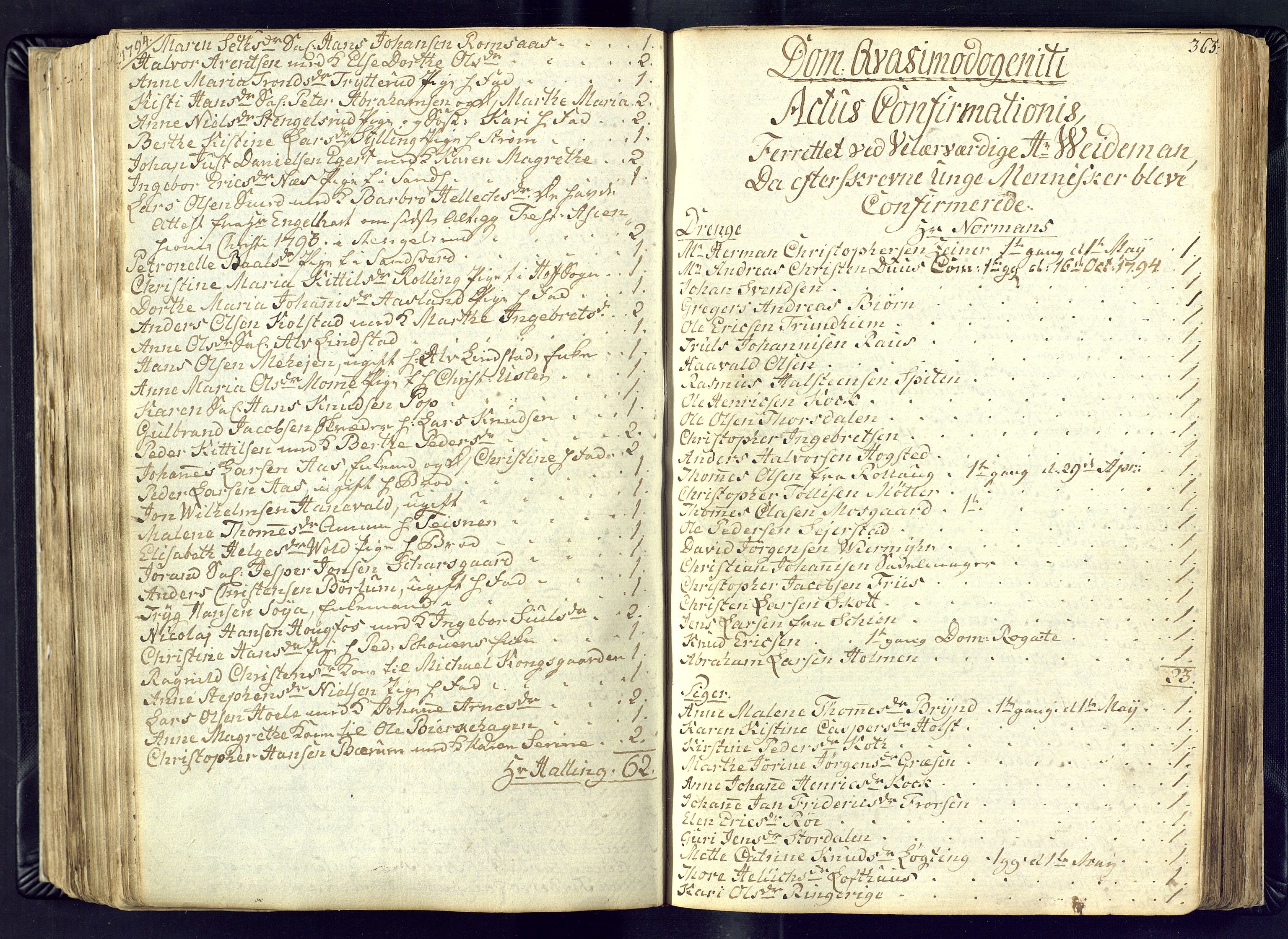 Kongsberg kirkebøker, SAKO/A-22/M/Ma/L0011: Communicants register no. 11, 1788-1795, p. 363