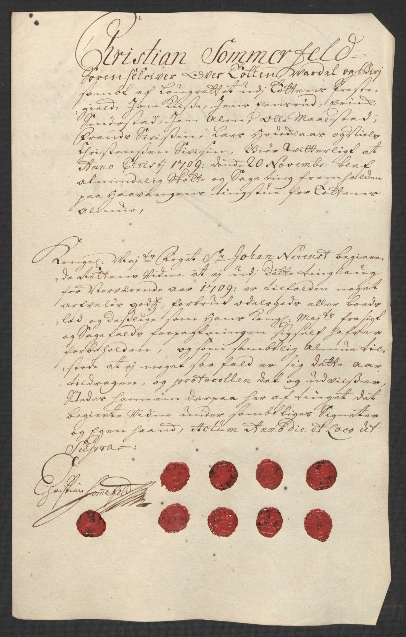 Rentekammeret inntil 1814, Reviderte regnskaper, Fogderegnskap, AV/RA-EA-4092/R18/L1306: Fogderegnskap Hadeland, Toten og Valdres, 1709, p. 29