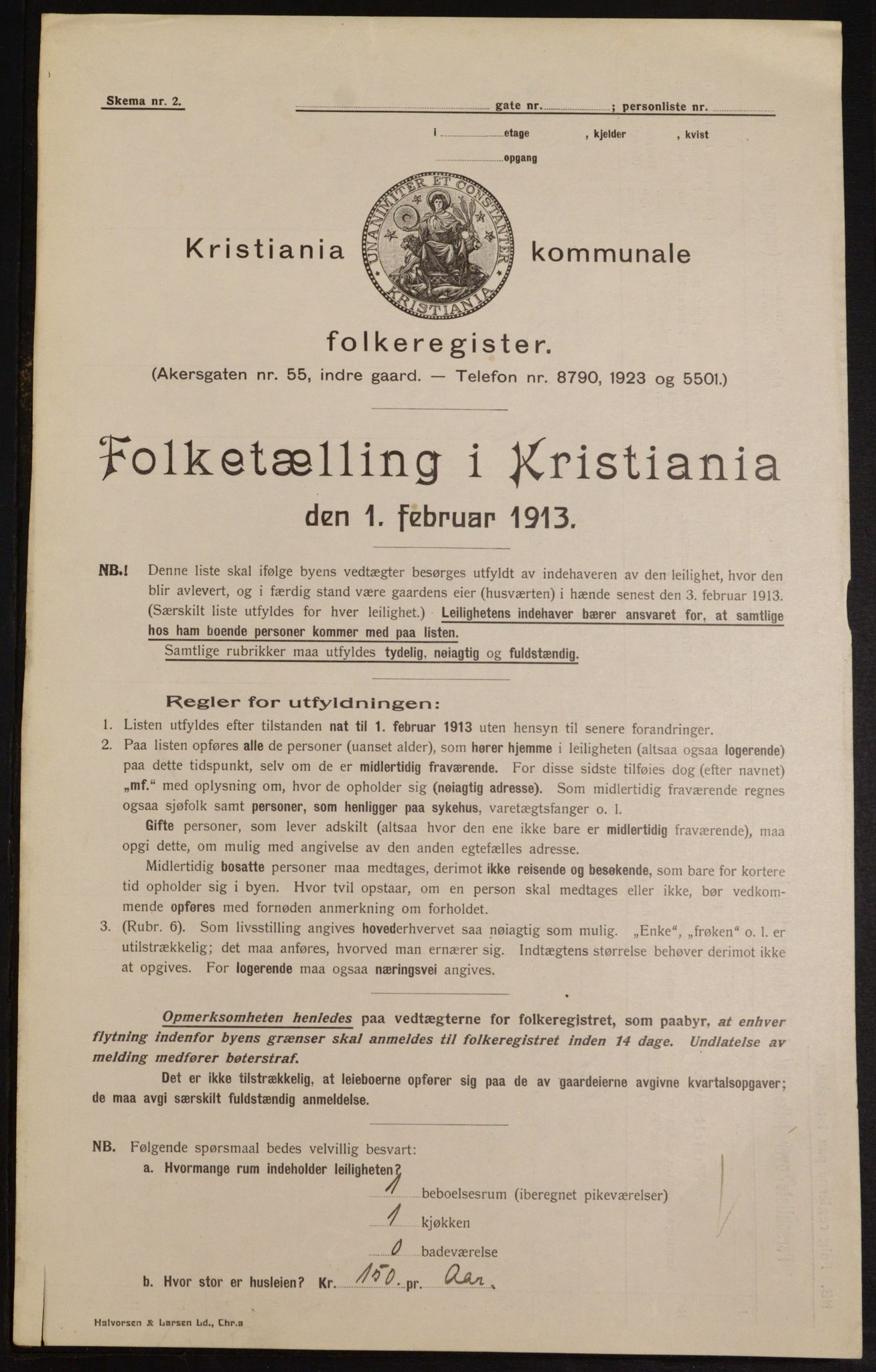 OBA, Municipal Census 1913 for Kristiania, 1913, p. 57554