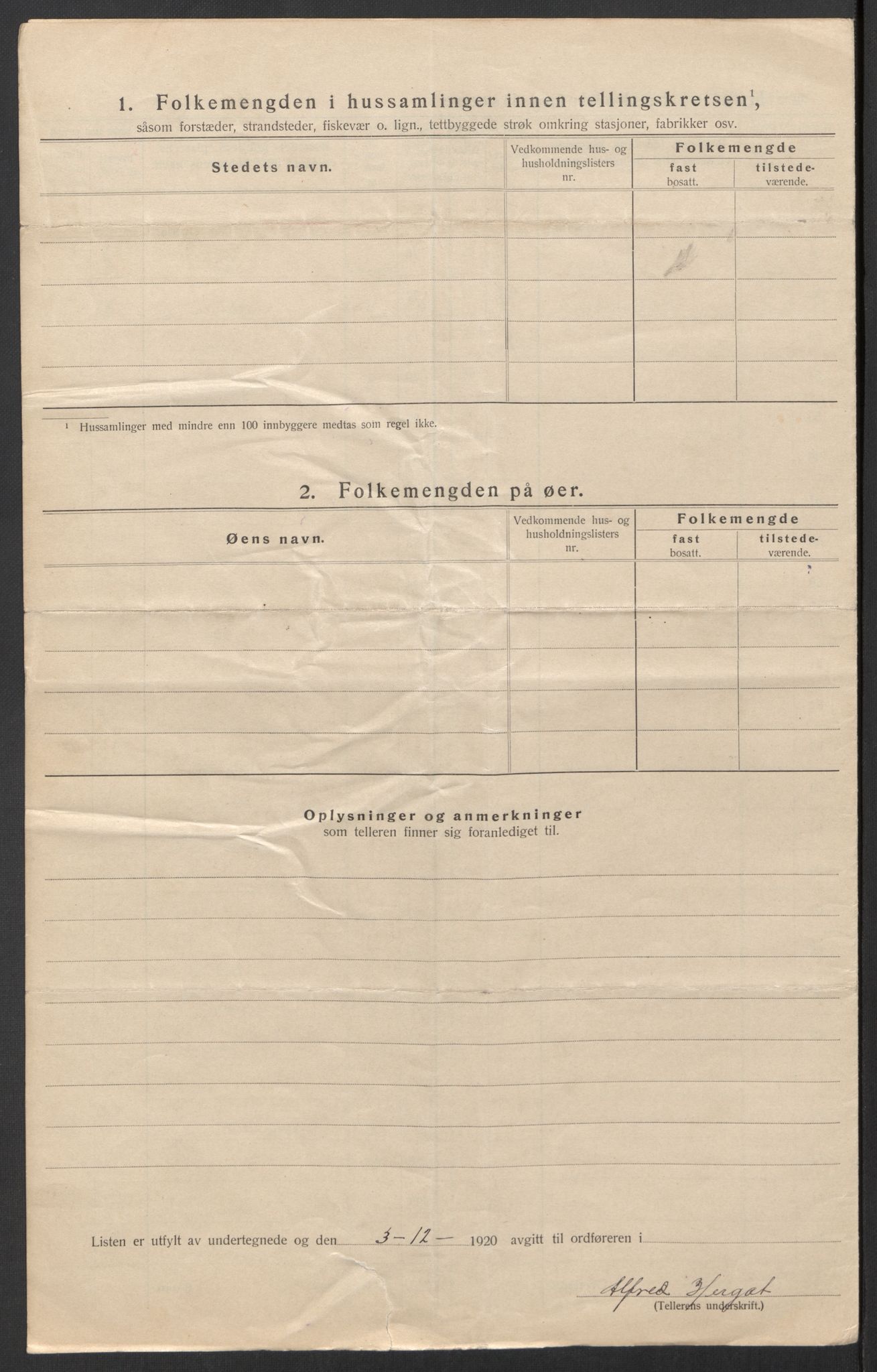 SAT, 1920 census for Ankenes, 1920, p. 36