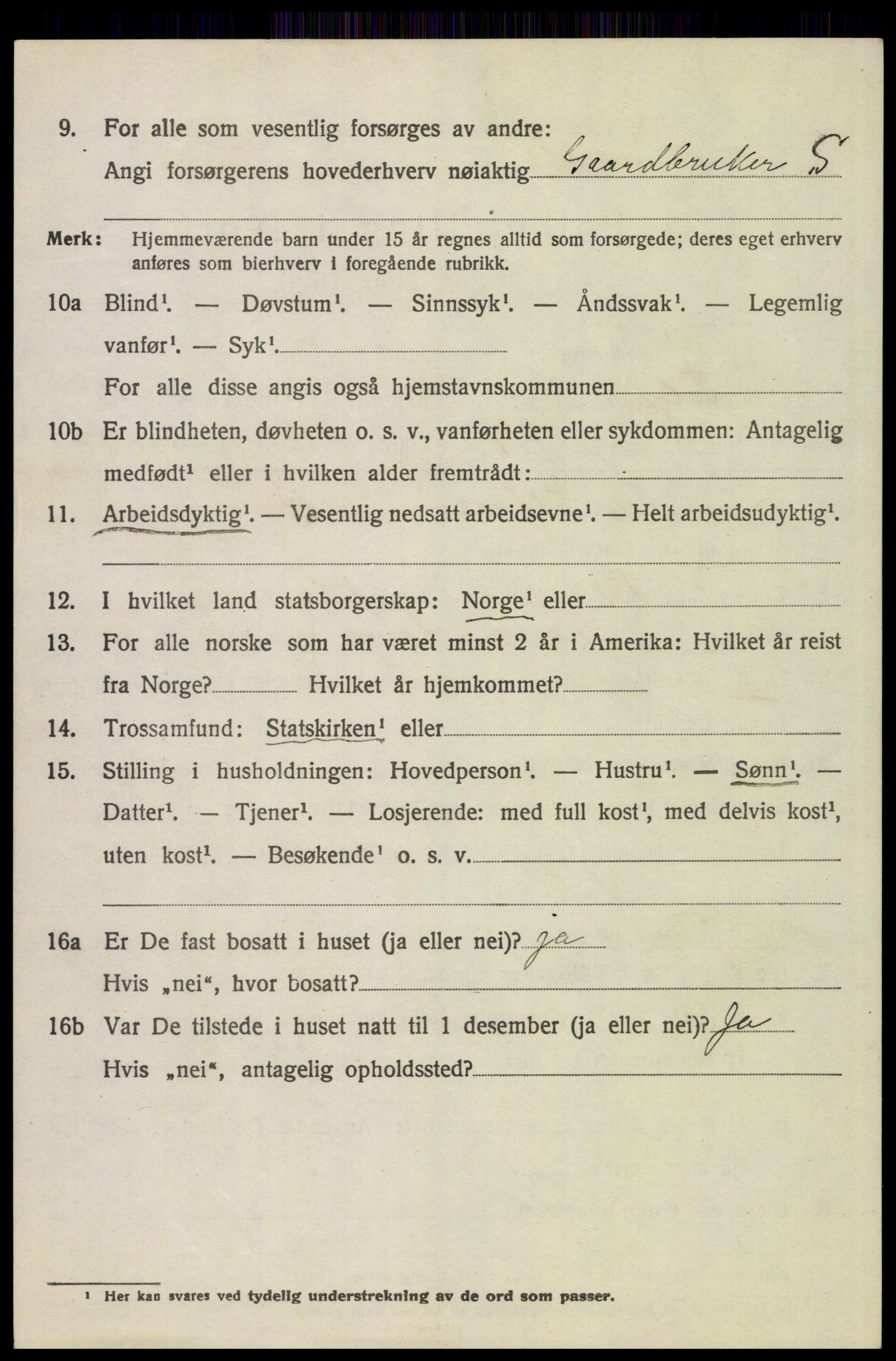 SAH, 1920 census for Tolga, 1920, p. 7384