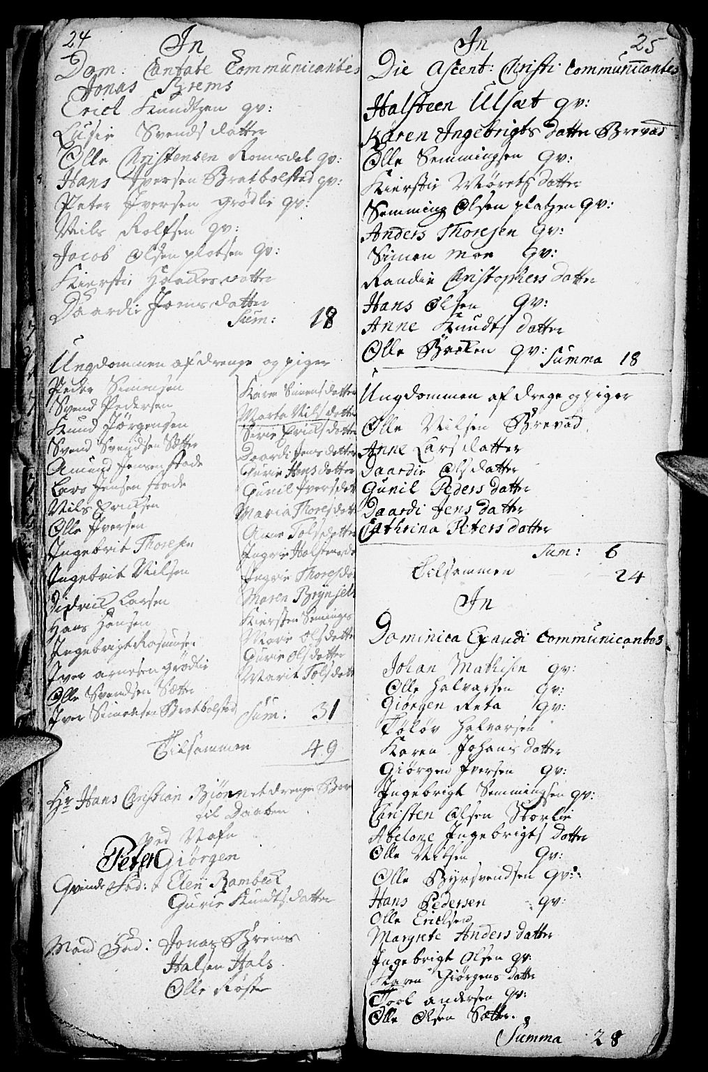 Kvikne prestekontor, SAH/PREST-064/H/Ha/Haa/L0001: Parish register (official) no. 1, 1740-1756, p. 24-25