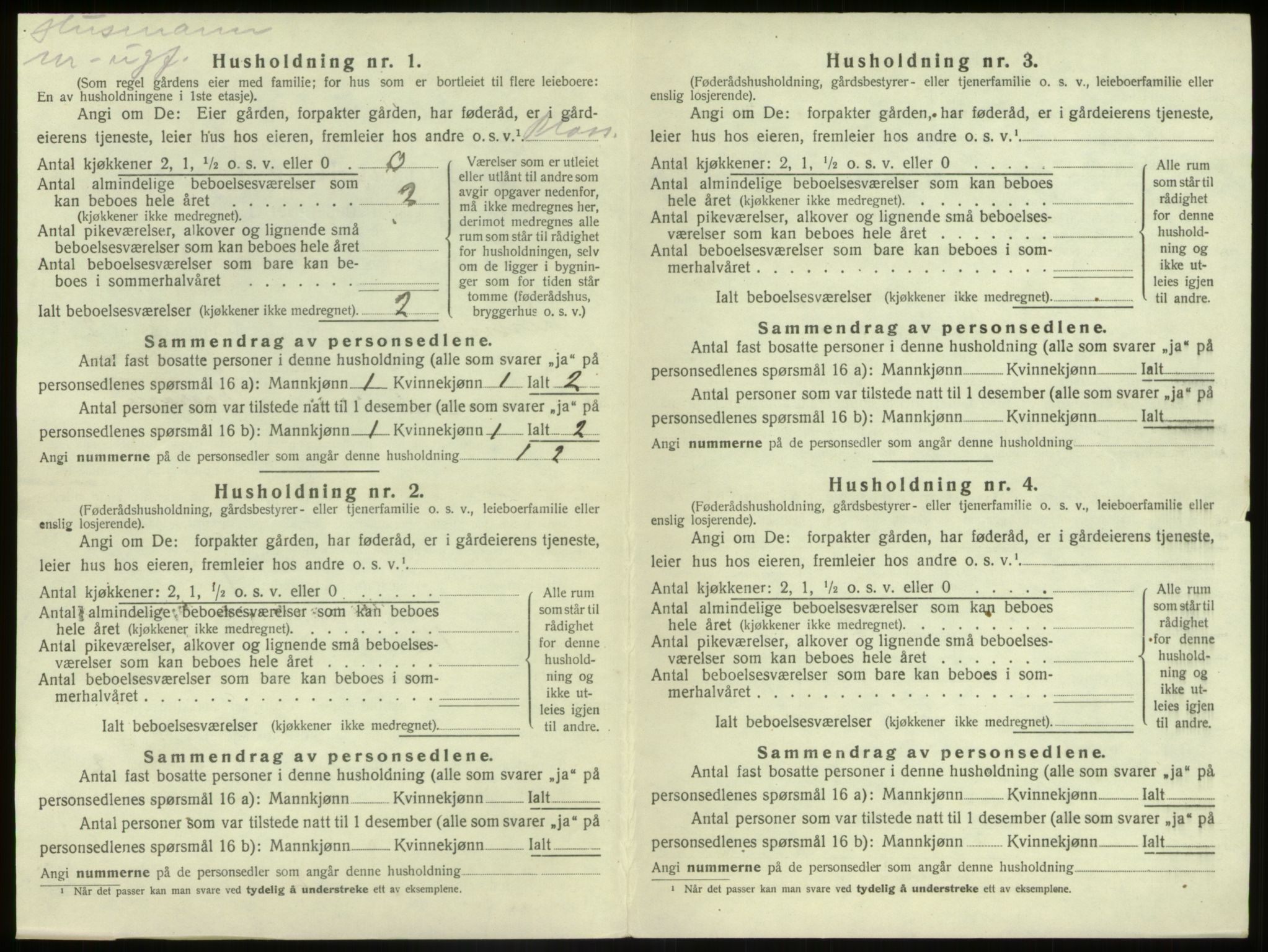 SAB, 1920 census for Kinn, 1920, p. 1498