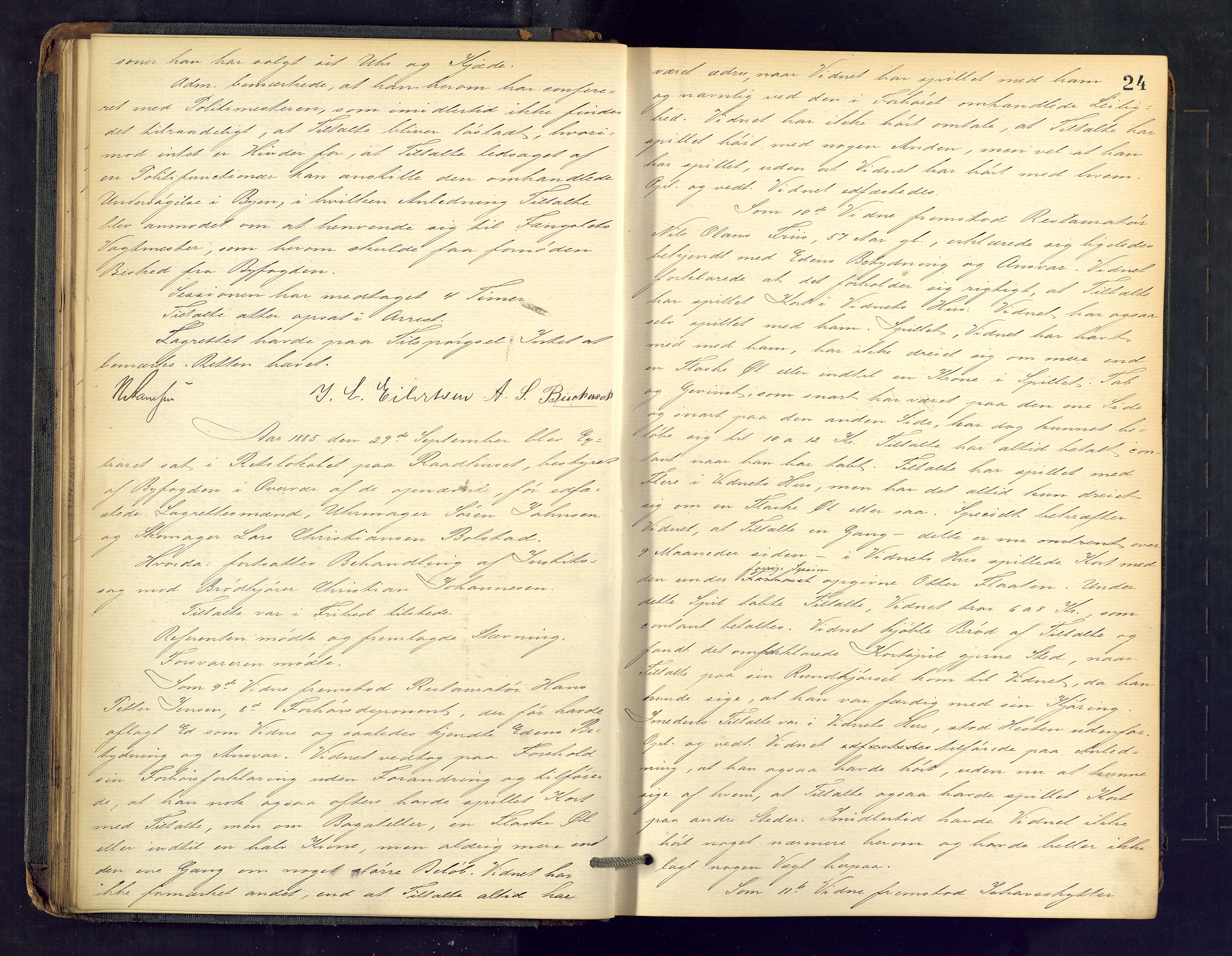 Drammen byfogd, AV/SAKO-A-222/F/Fe/L0023: Ekstrarettsprotokoll, 1885-1891, p. 24