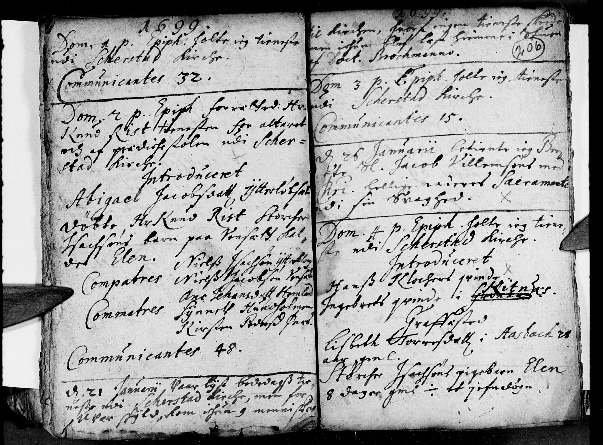 Ministerialprotokoller, klokkerbøker og fødselsregistre - Nordland, AV/SAT-A-1459/852/L0732: Parish register (official) no. 852A02, 1690-1699, p. 206