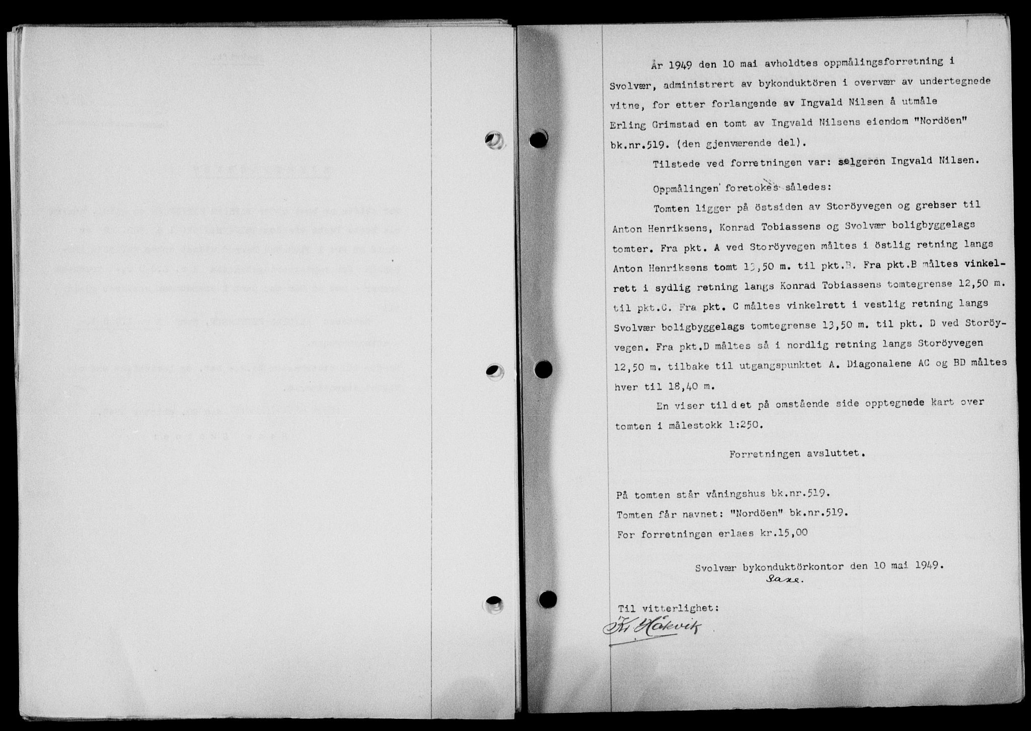 Lofoten sorenskriveri, SAT/A-0017/1/2/2C/L0022a: Mortgage book no. 22a, 1949-1950, Diary no: : 2535/1949